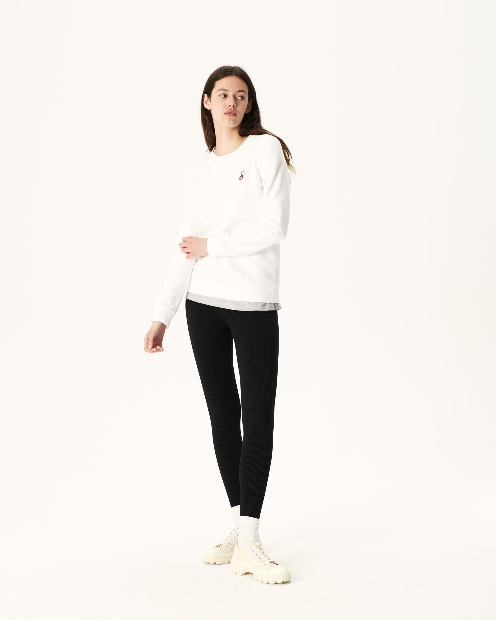 Sweat en coton biologique Blanc Elvas