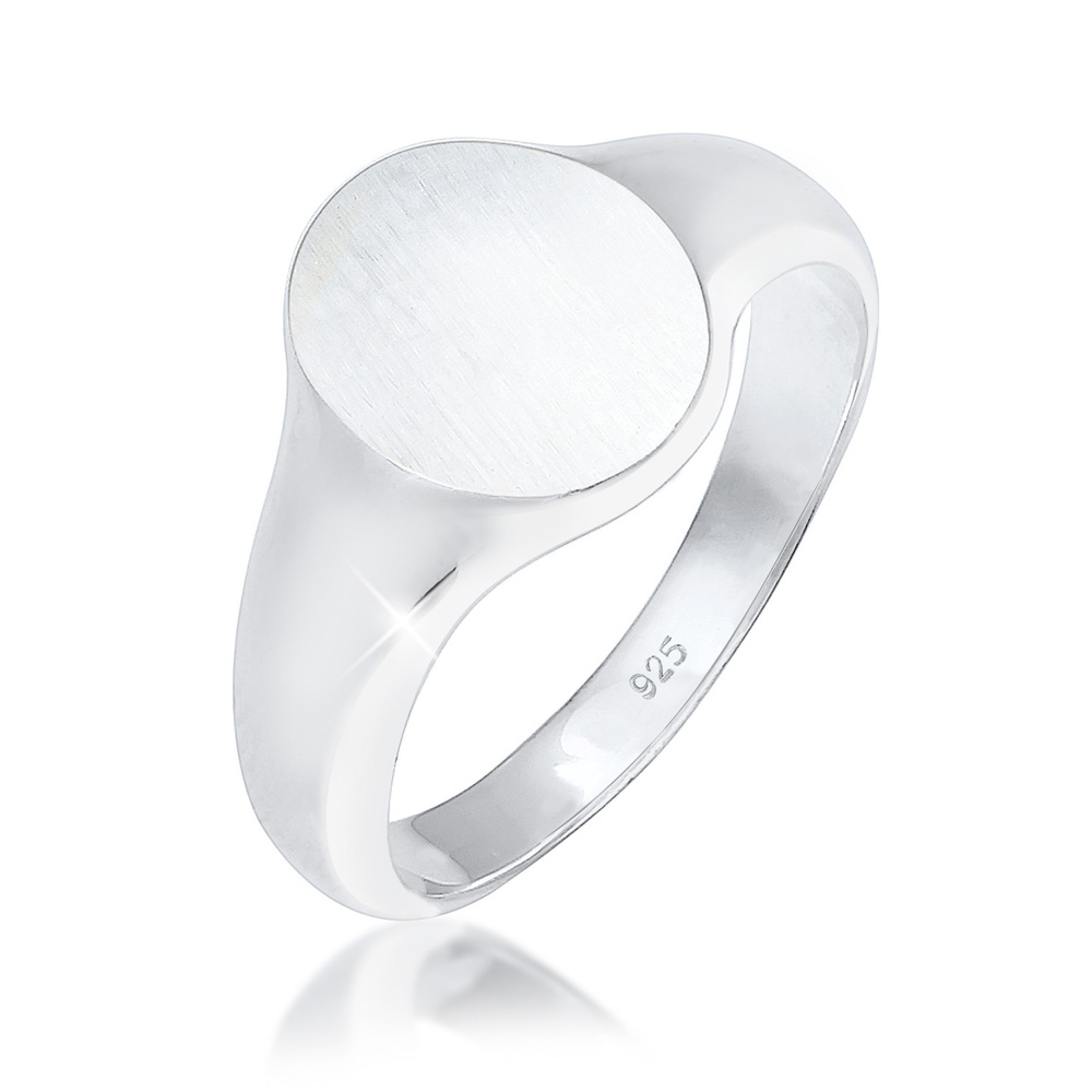 KUZZOI KUZZOI Bague Chevalière Basic Minimal Robuste Massif Bague Homme - (925/1000) Arg Bague