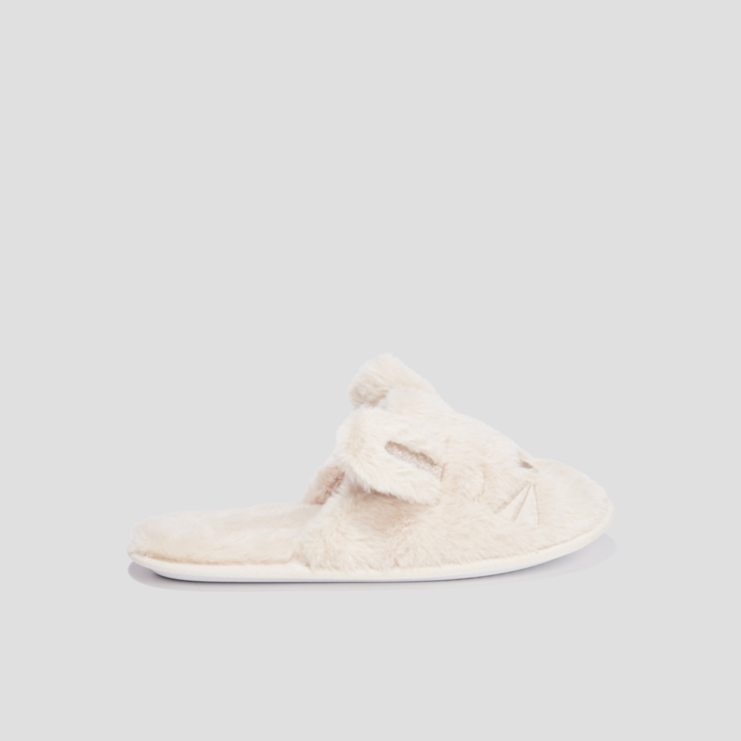 Chaussons mules imitation fourrure sable femme | La Halle