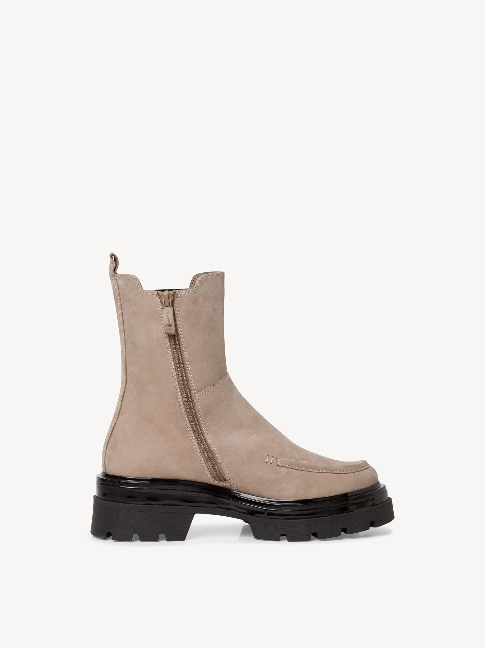 Bottine Chelsea en cuir - beige