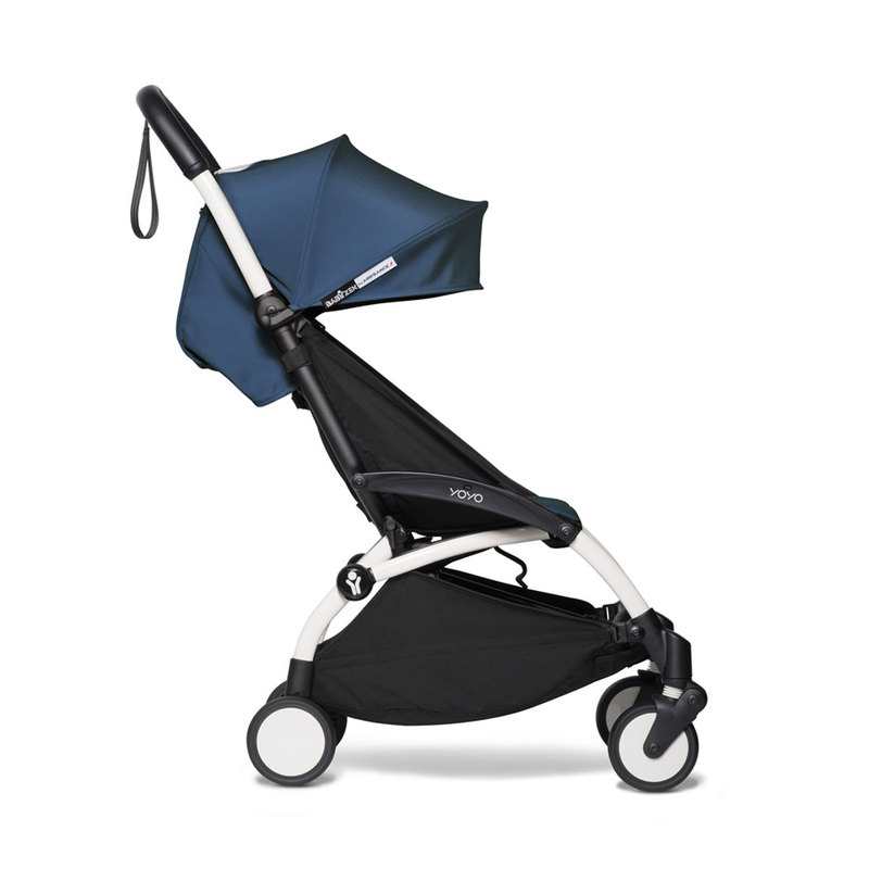 Poussette yoyo2 4 roues châssis blanc assise 6+ bleu Babyzen