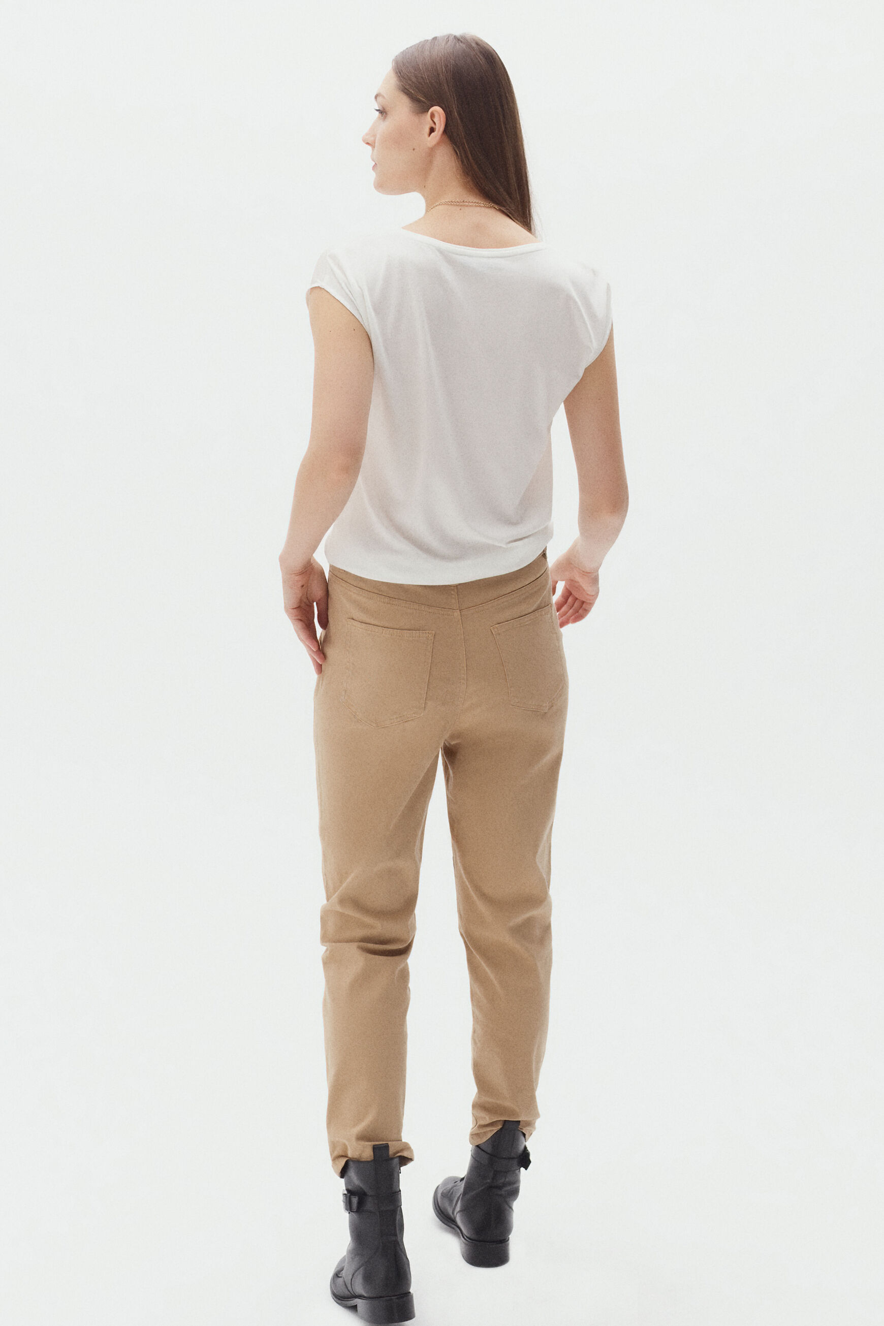 pantalon roma jaune femme