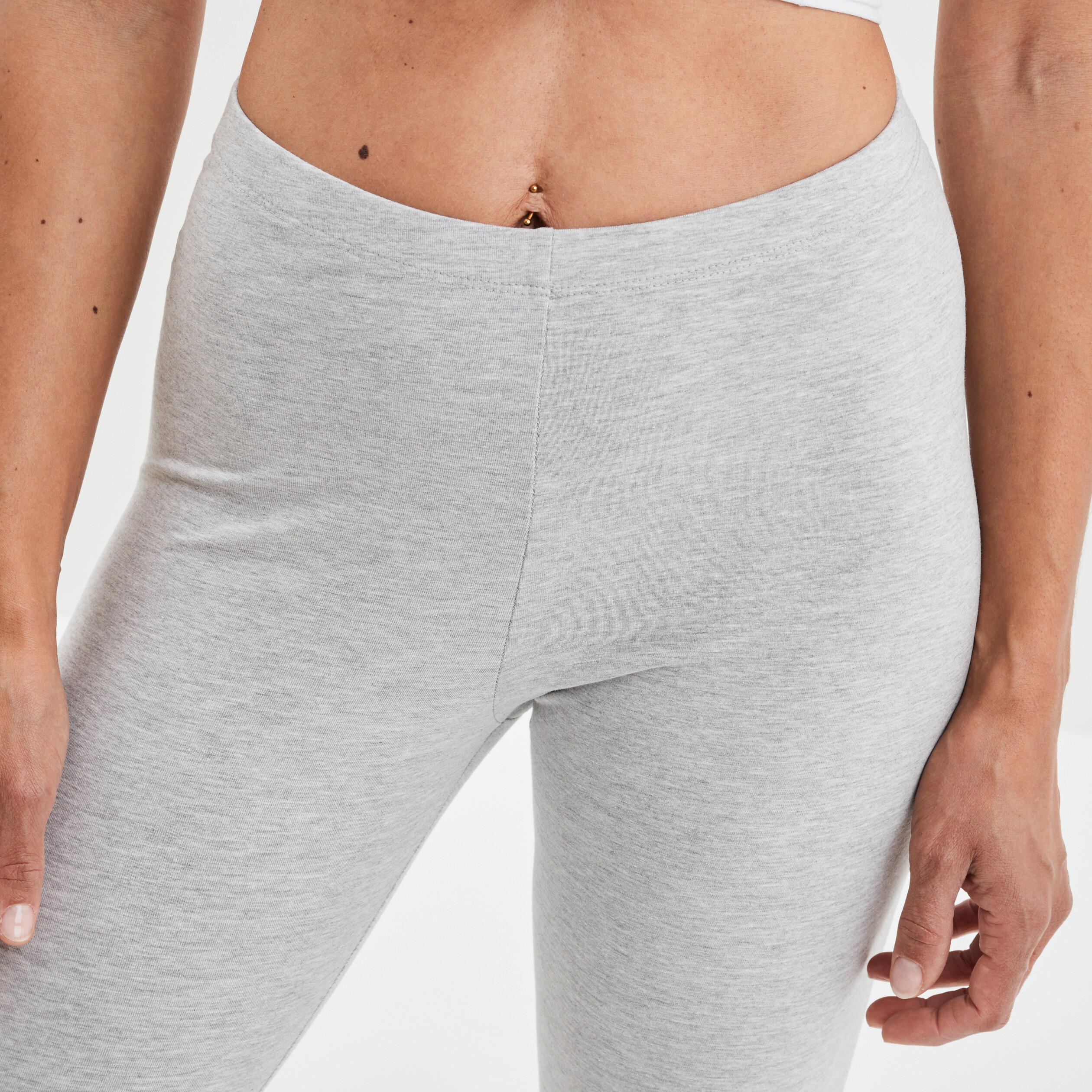 Legging 7 8ème taille élastiquée gris clair femme | La Halle