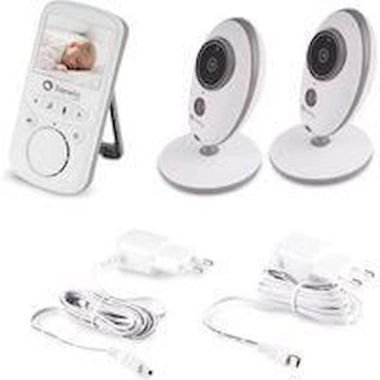 LIONELO Babyphone vidéo Babyline 5.1 double caméra vision nocturne indicateur température blanc