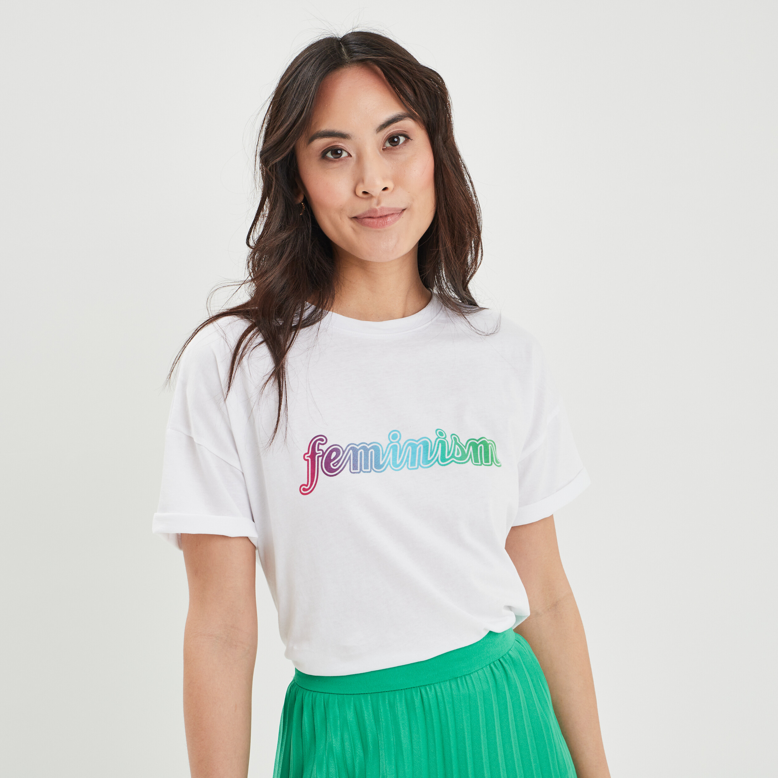 T-shirt manches courtes blanc femme | La Halle