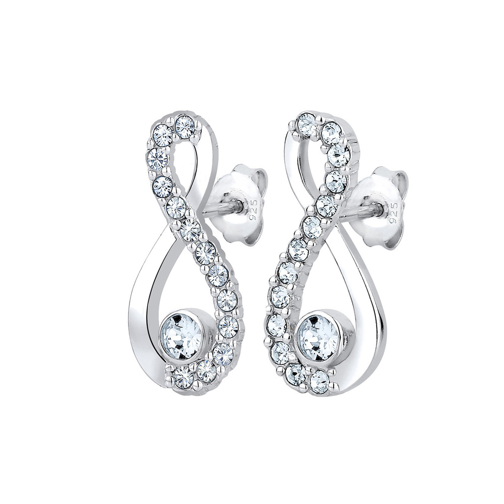 Elli Elli Boucles d'Oreilles Infinity Kristalle 925 Silber Boucles d'oreilles