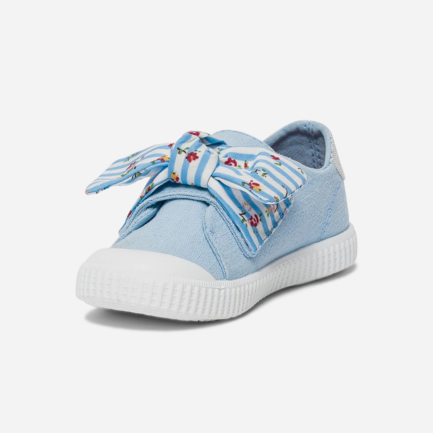 Tennis BUGGY bleu ciel maxi nœud sur scratch