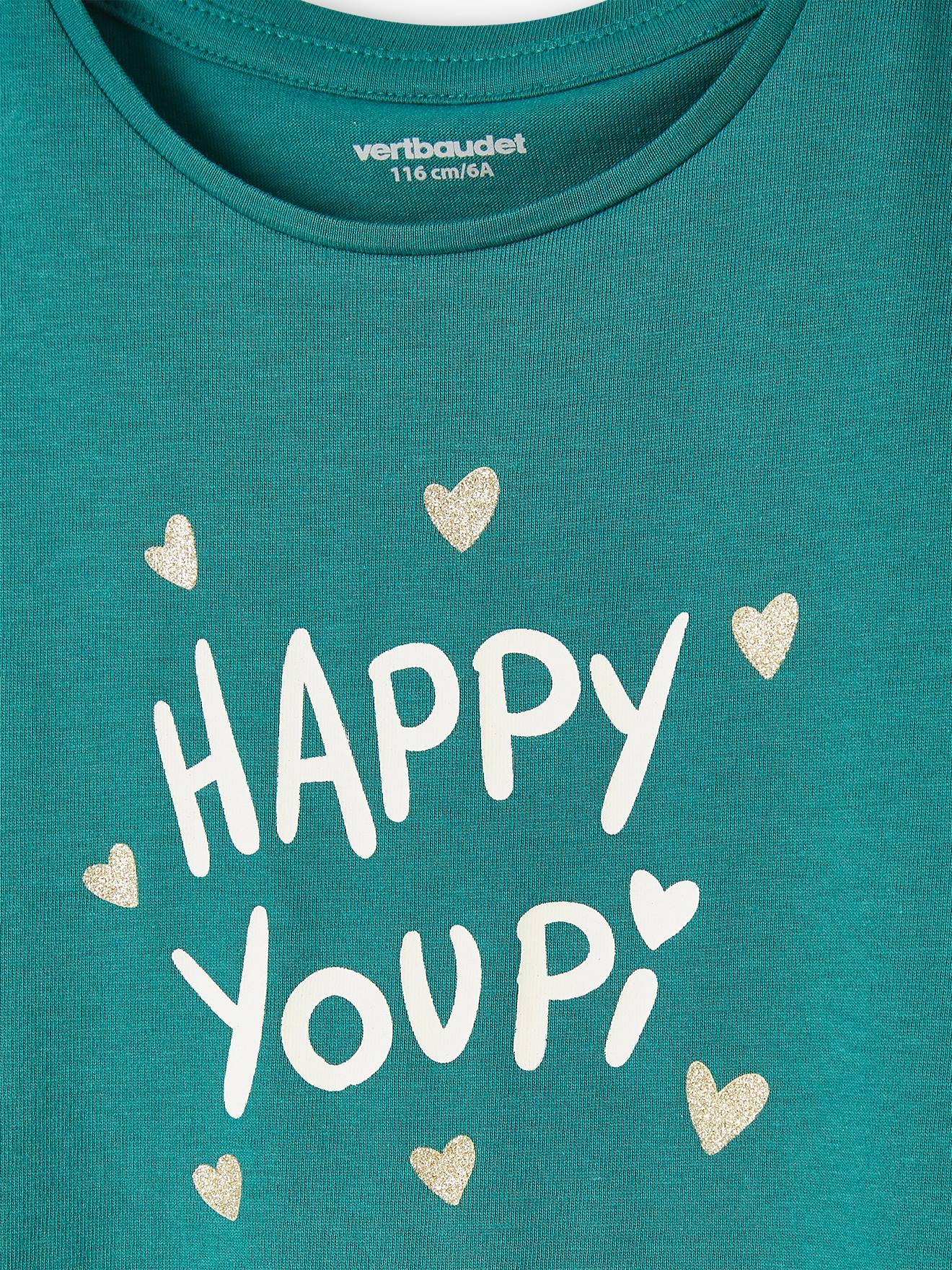Tee-shirt à message Basics fille corail