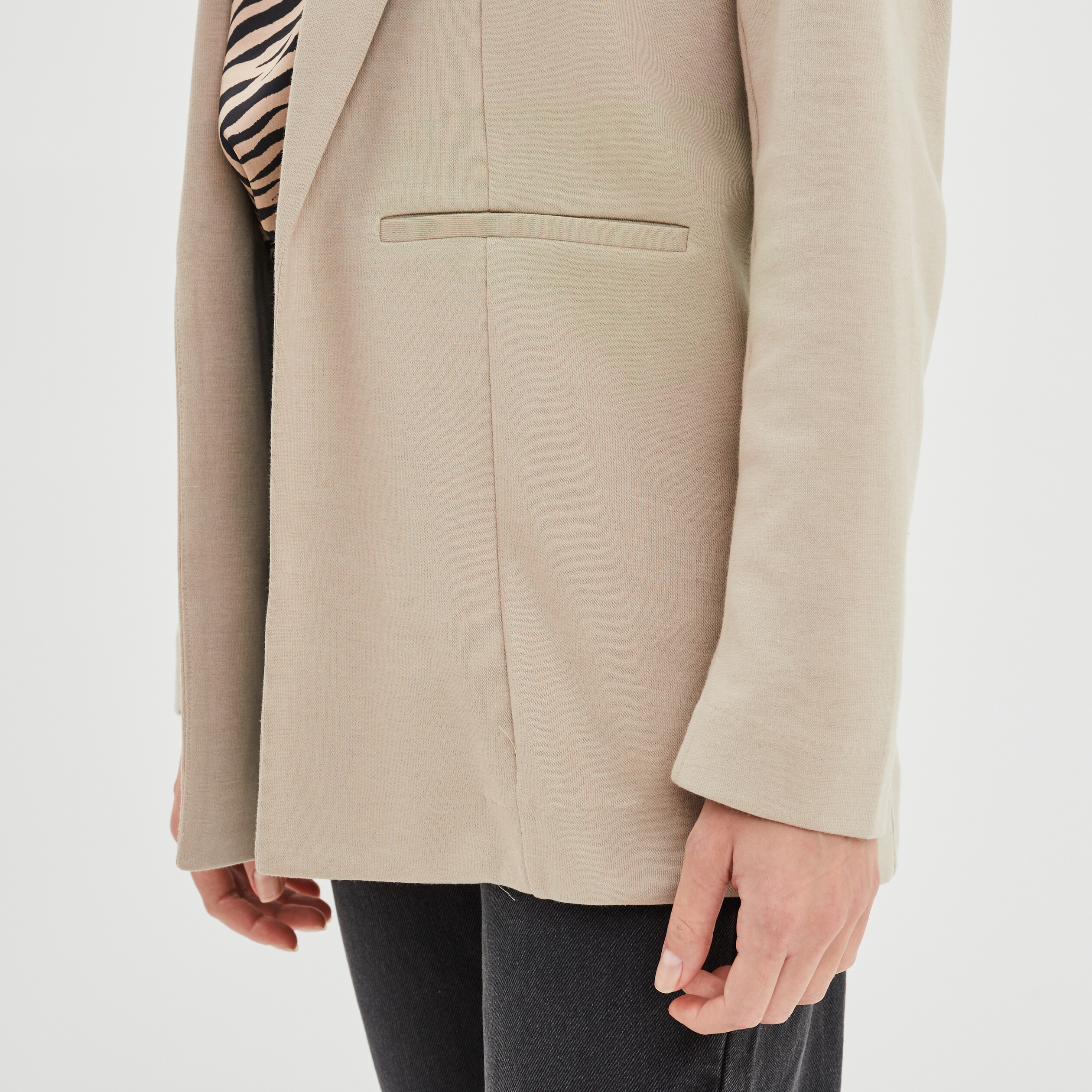 Veste blazer droite taupe femme | La Halle