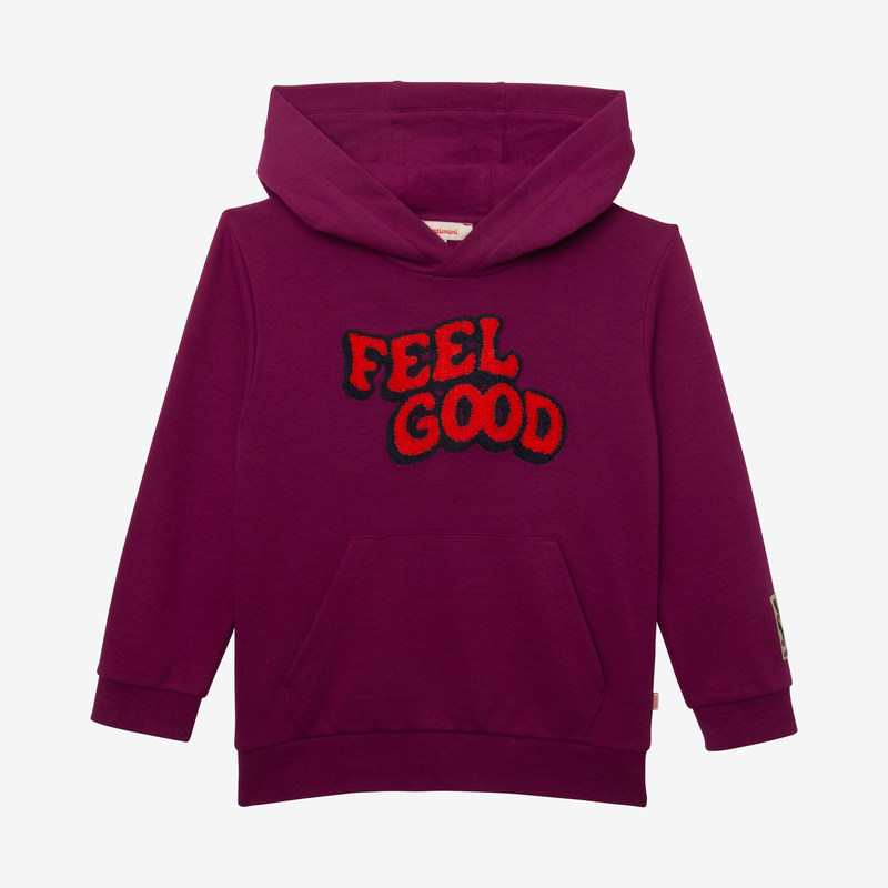 Sweat garçon broderie violet en coton recyclé Catimini