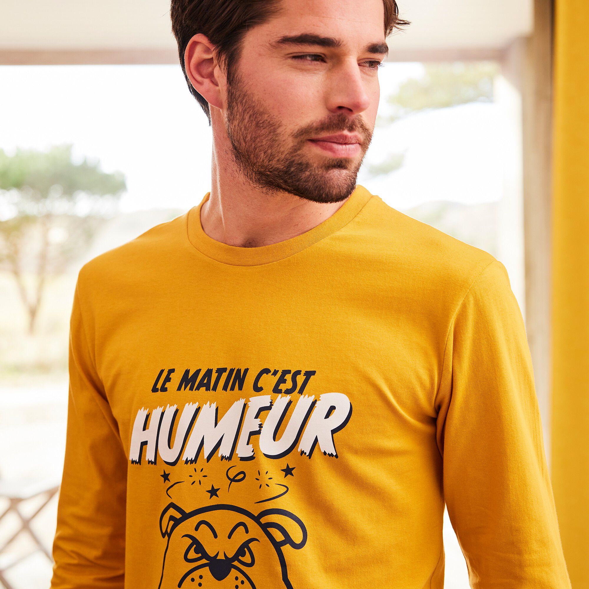 Pyjama pantalon manches longues message