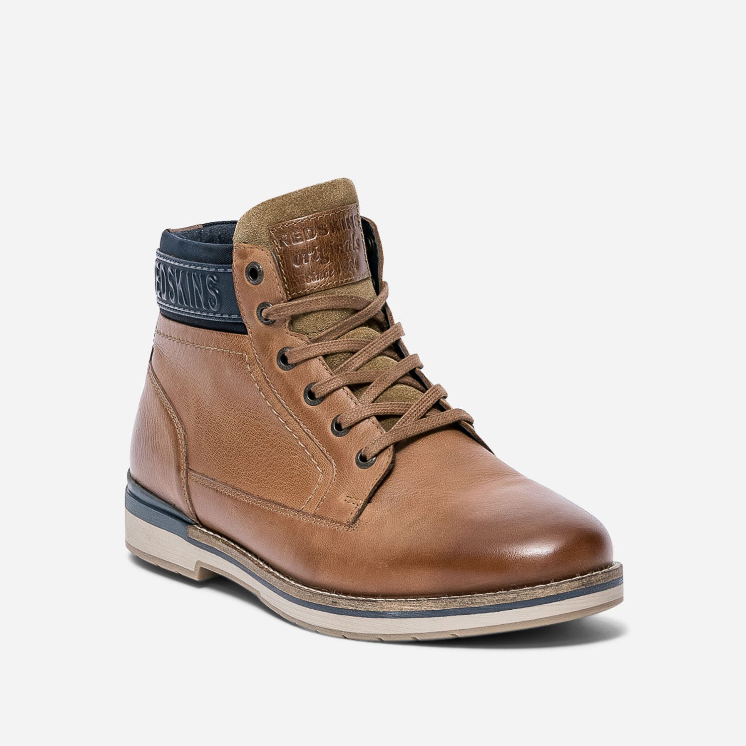 Boots à lacet REDSKINS cognac en cuir