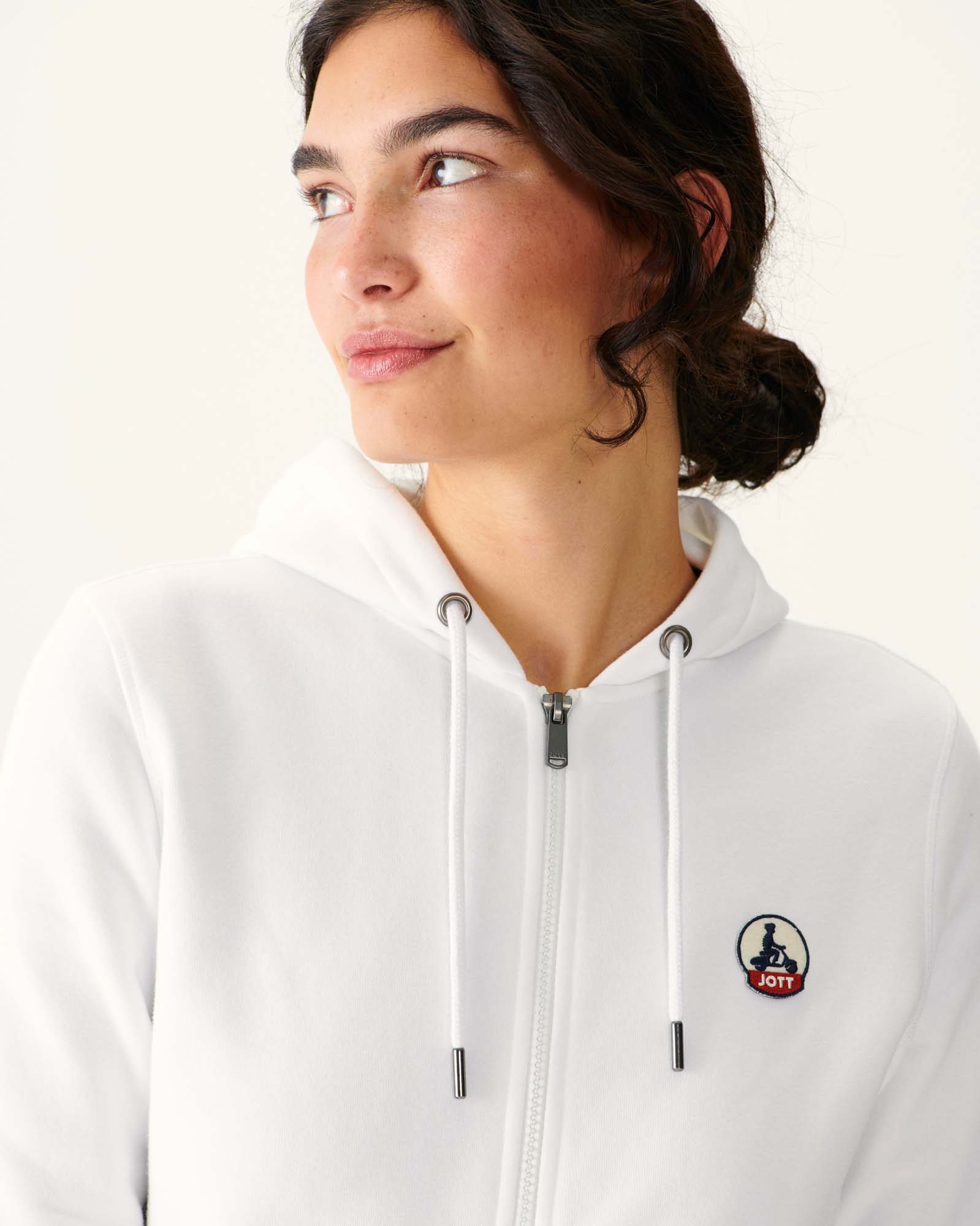 Sweat à capuche femme en coton biologique Blanc Oaxaca