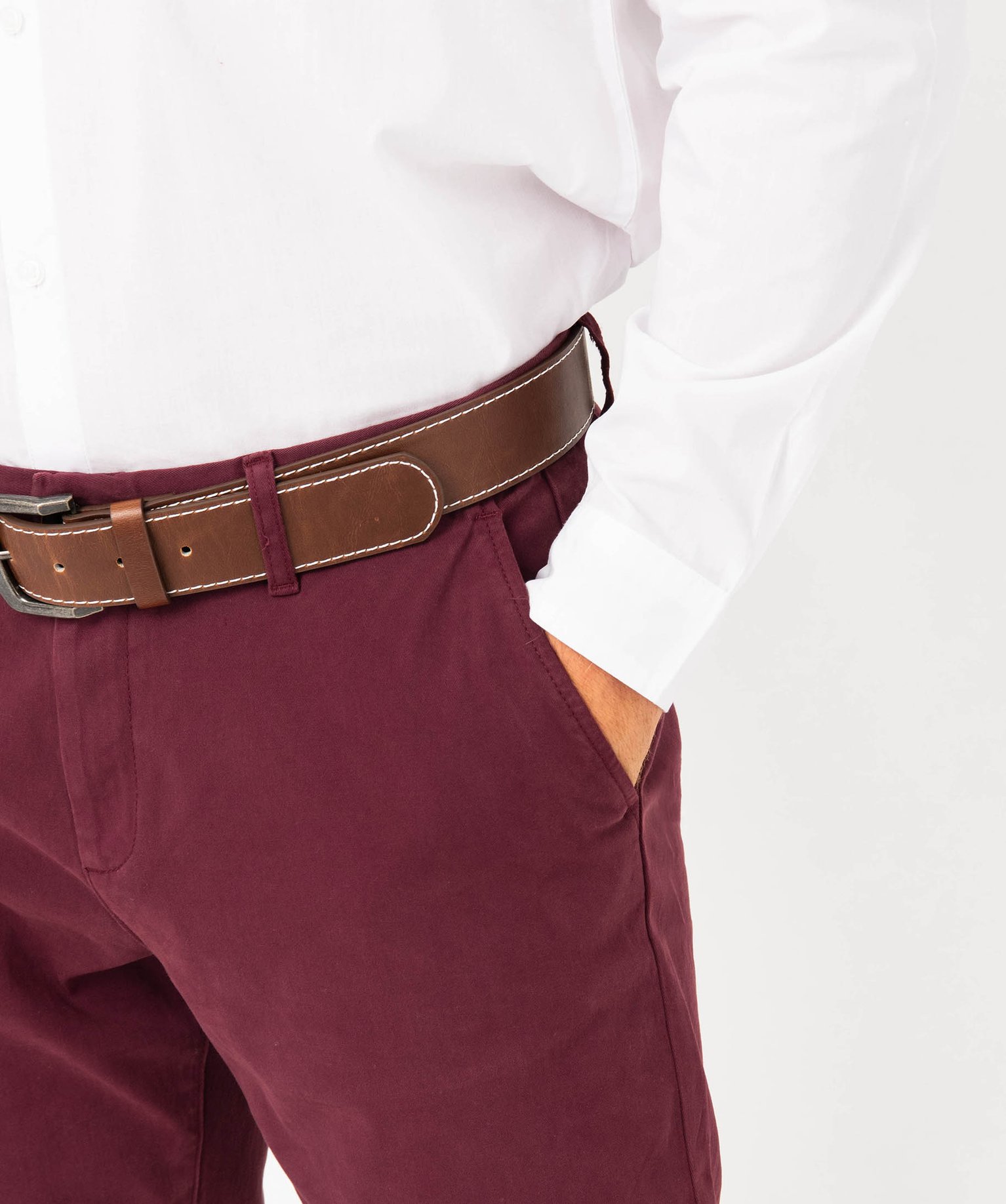 Pantalon chino en coton stretch homme violet | GEMO
