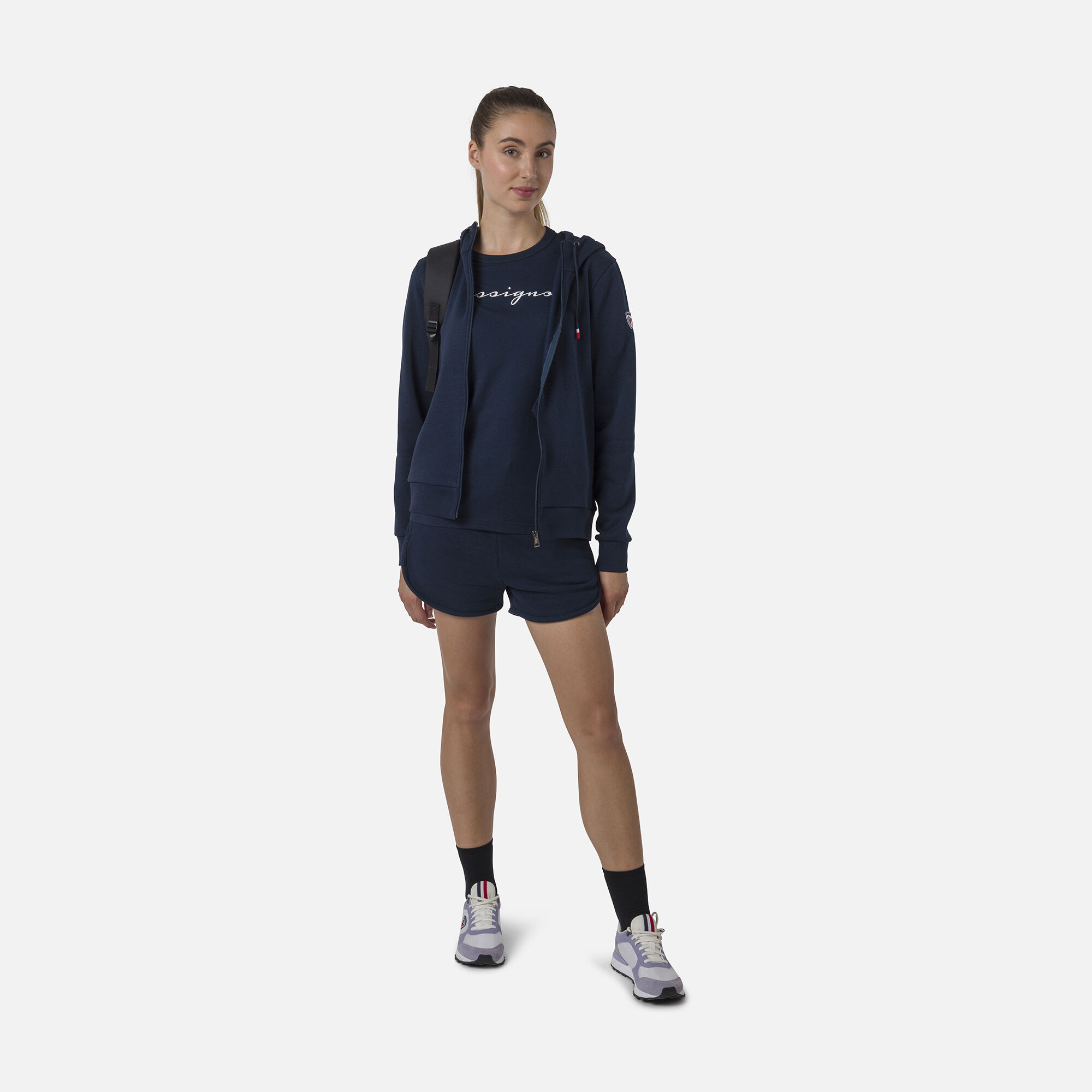 Sweat à capuche zippé molletonné Logo Femme