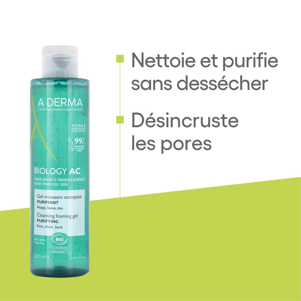 A-Derma Biology AC Gel moussant purifiant Bio 20 0 ml Gel moussant