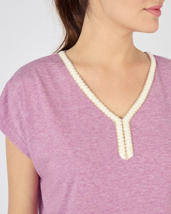 Chemise de nuit détails tressés maille jersey recyclée* Climatyl