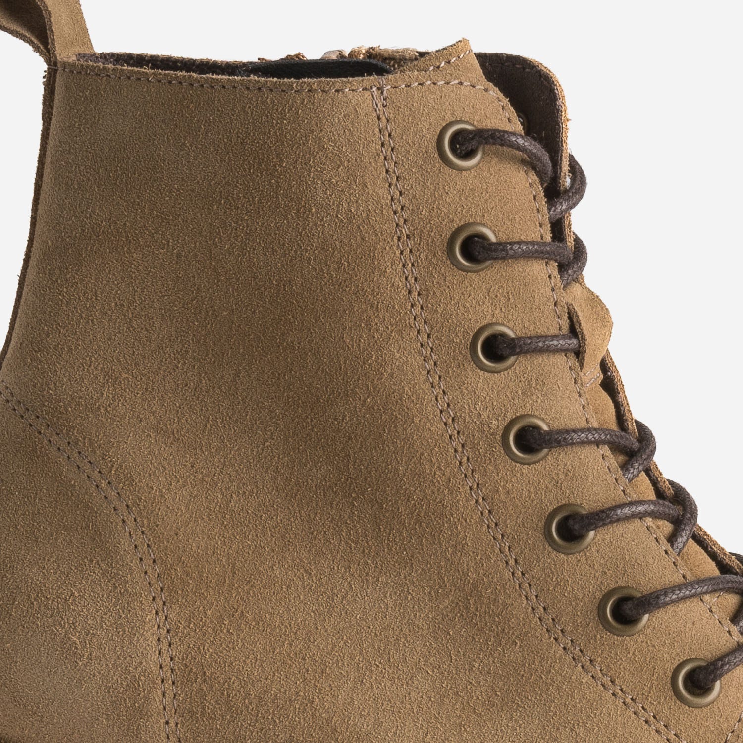 Bottine taupe éco-conçue en cuir velours