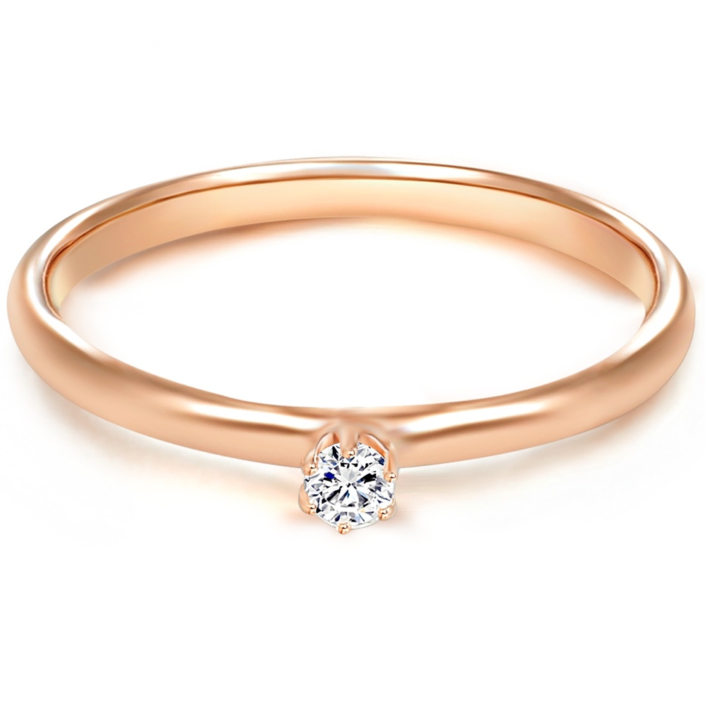 Trilani Bague en argent Argent sterling Oxyde de zirconium (CZ) en Or rose Bague