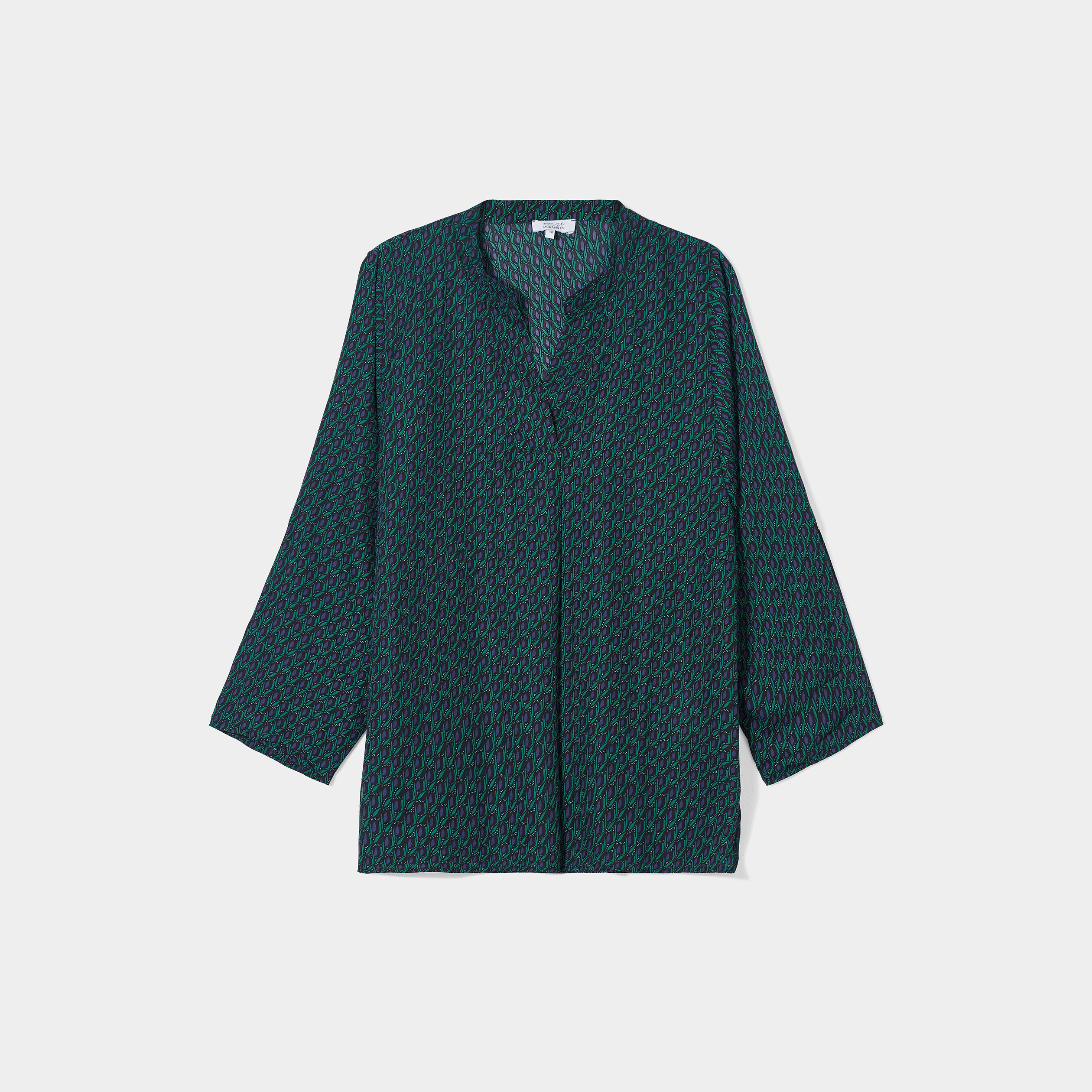 Blouse manches 3 4 bleu marine femme grande taille | La Halle