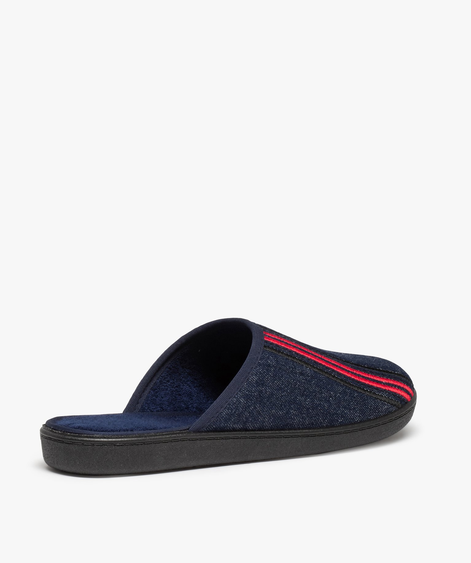 Chaussons homme confort mules en denim bleu | GEMO