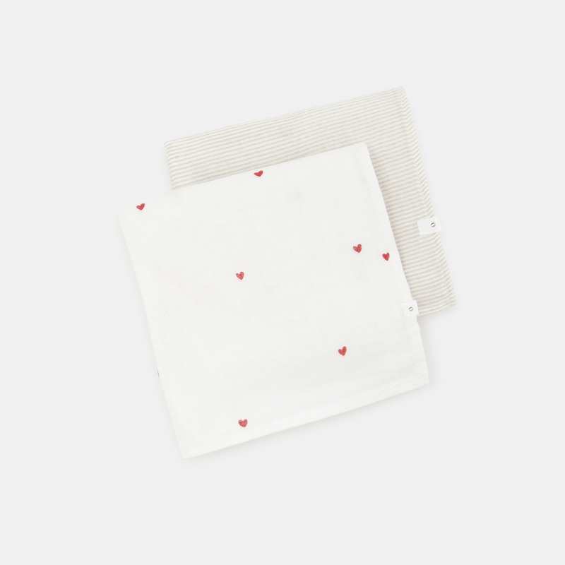 Lot de 2 langes en gaze de coton blanc naissance