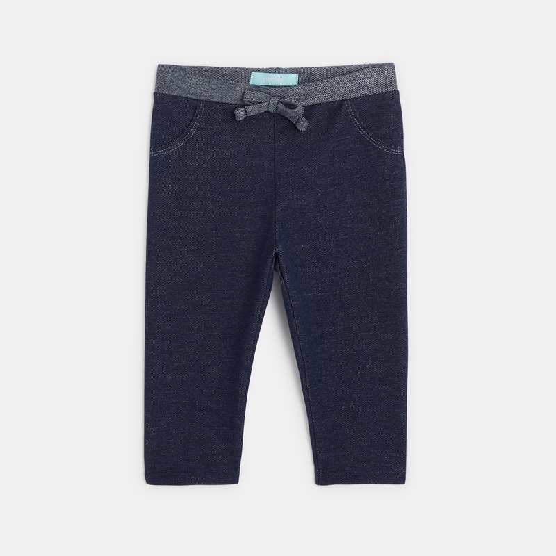 Pantalon molleton bleu bébé fille