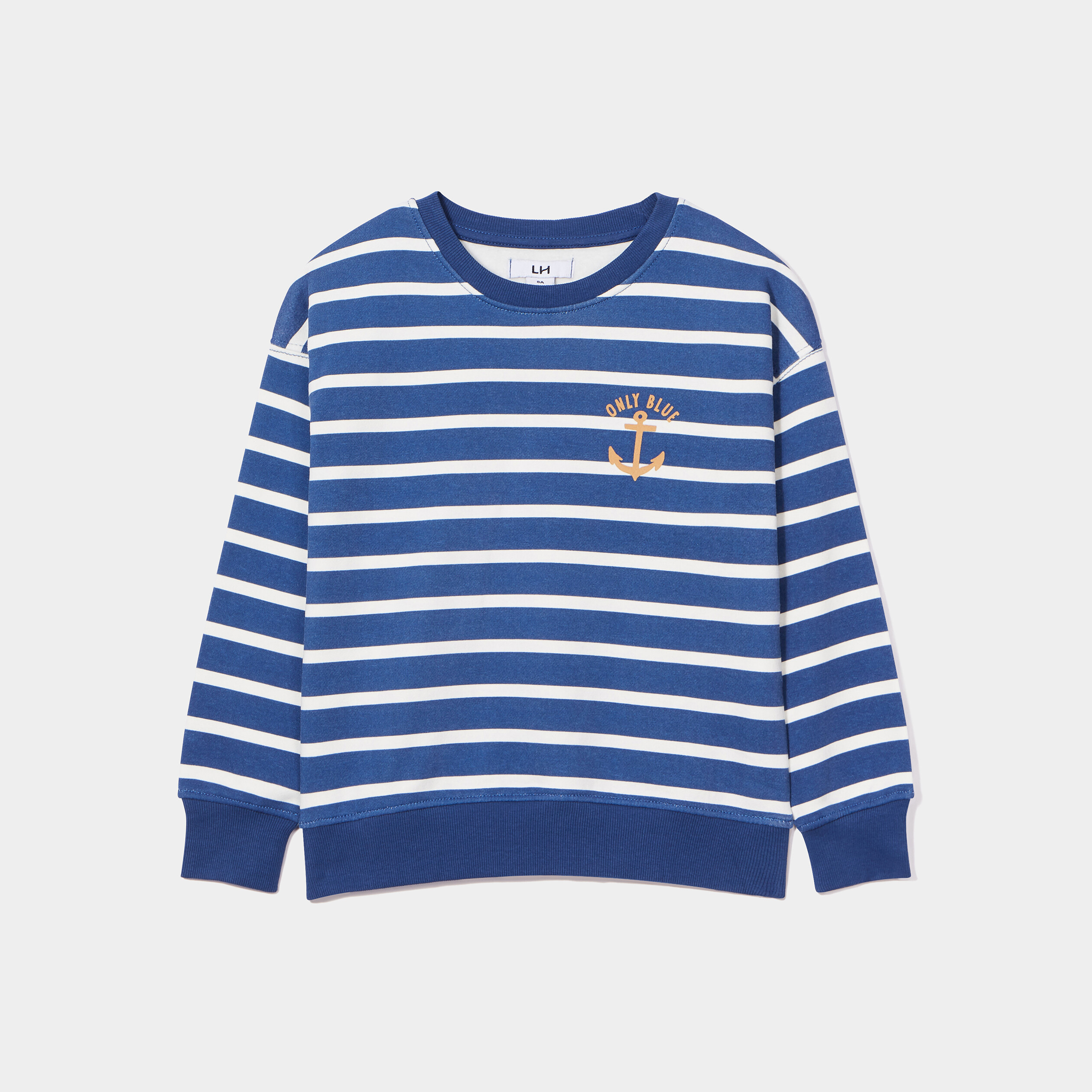 Sweat col rond manches longues bleu roi garçon | La Halle