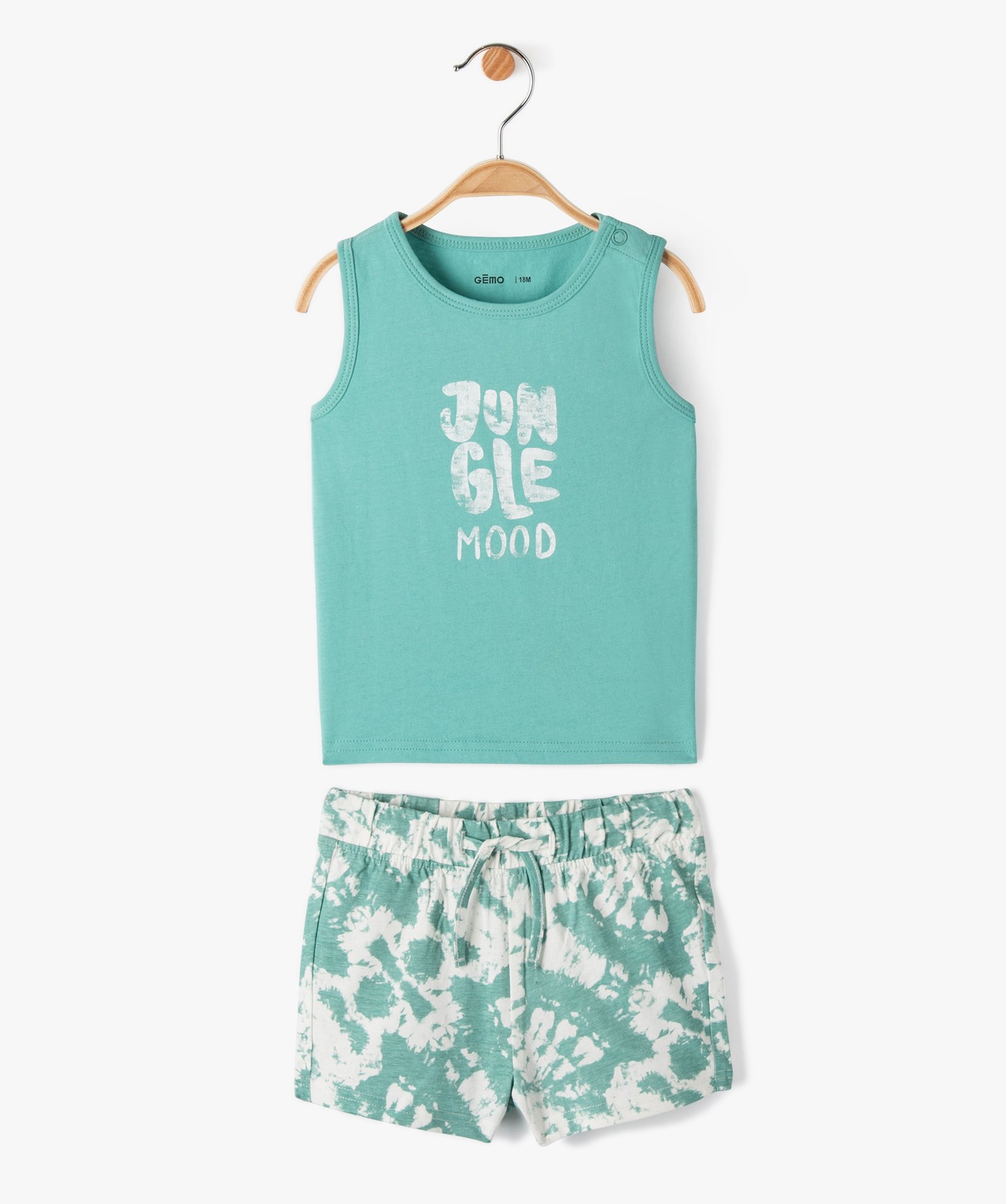 Ensemble bébé Garçon bicolore 2 pièces : débardeur et s... bleu | GEMO