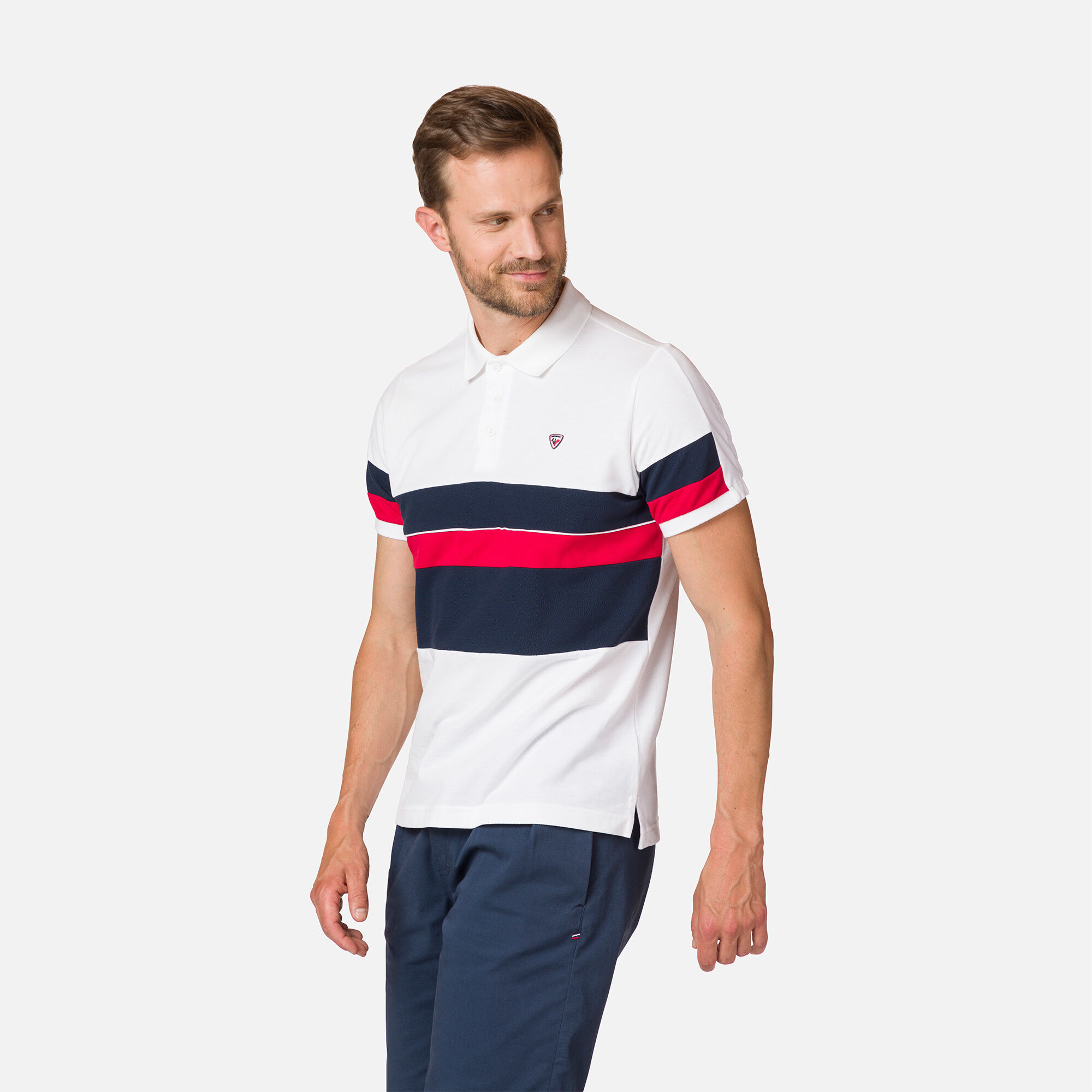 Polo logo rayé homme