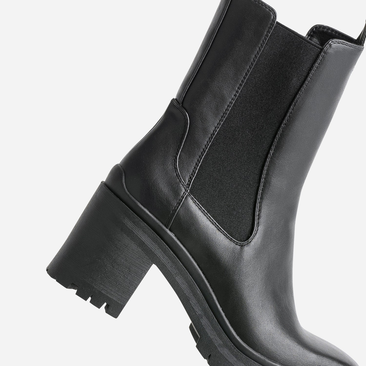 Boots TEXTO noir à semelle crantée