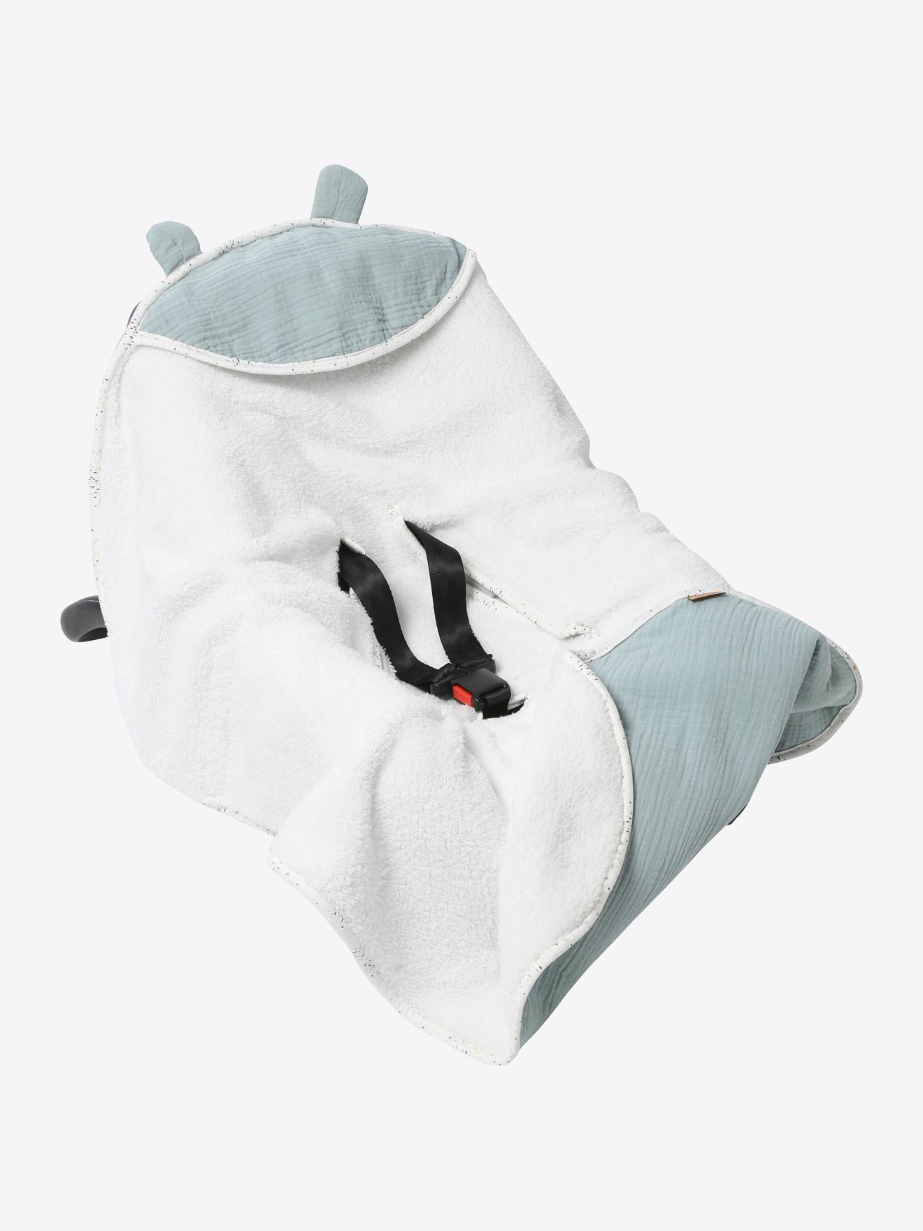 Plaid à capuche pour siège-auto coque caramel