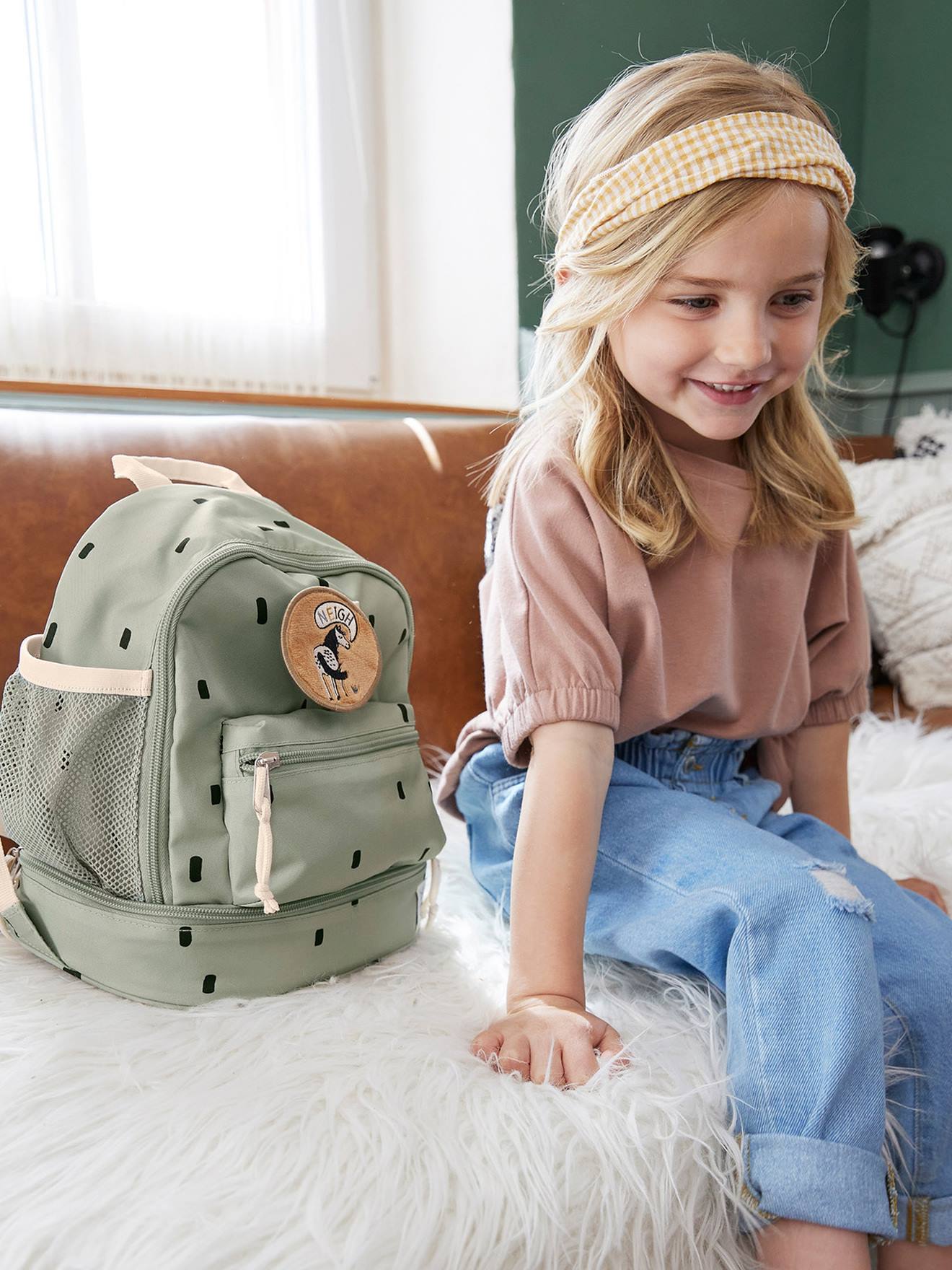 Sac à dos maternelle Happy Prints LÄSSIG olive