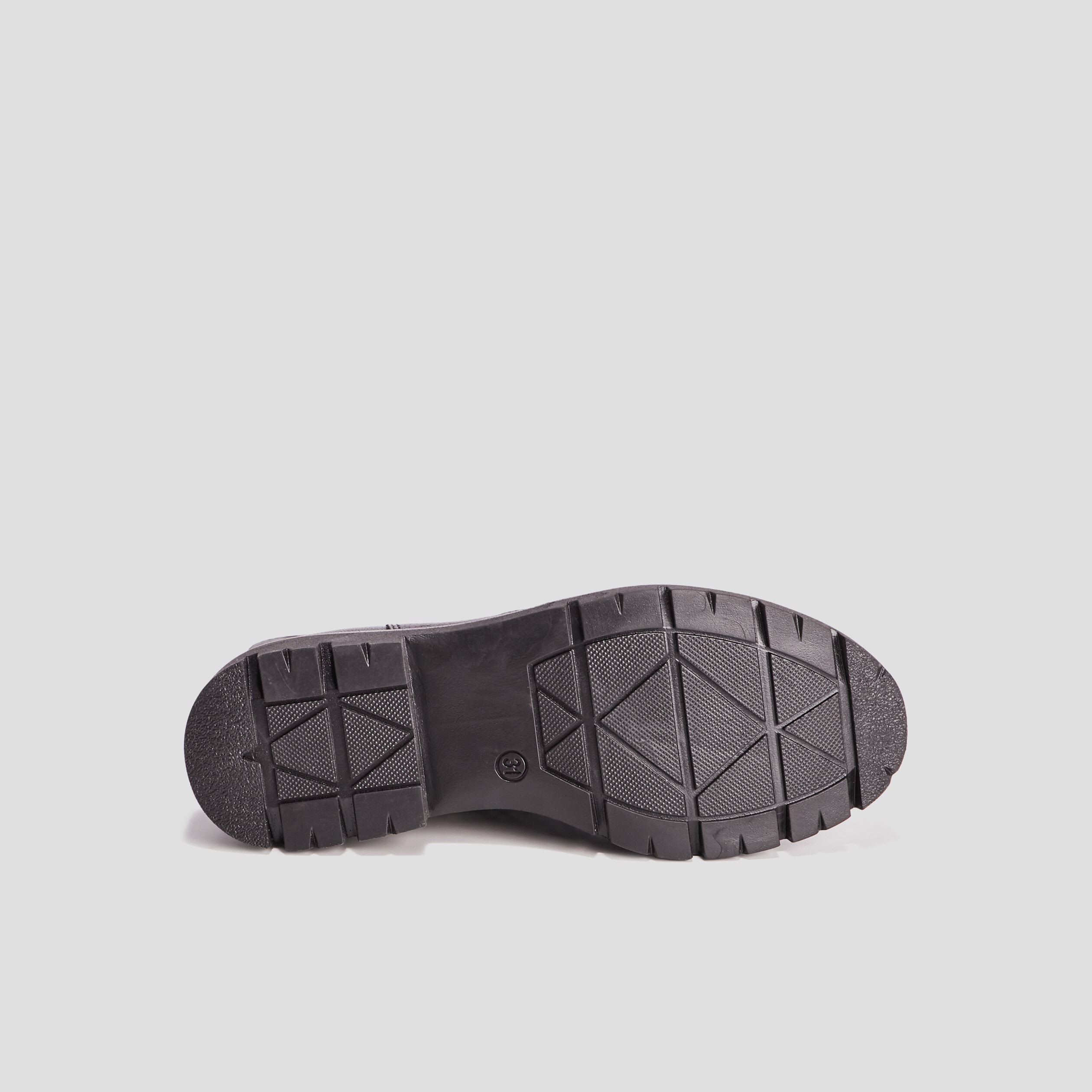 Bottines chelsea crantées en cuir noir fille | La Halle