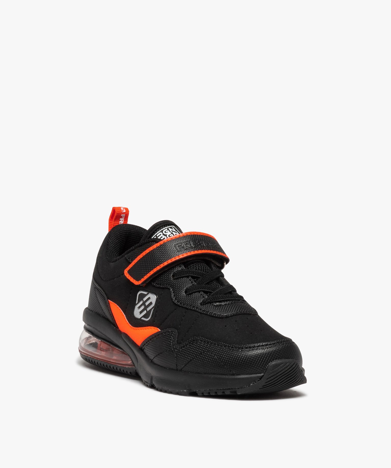 Baskets Garçon détails fluo à semelle bulle d’air - Fre... noir | GEMO