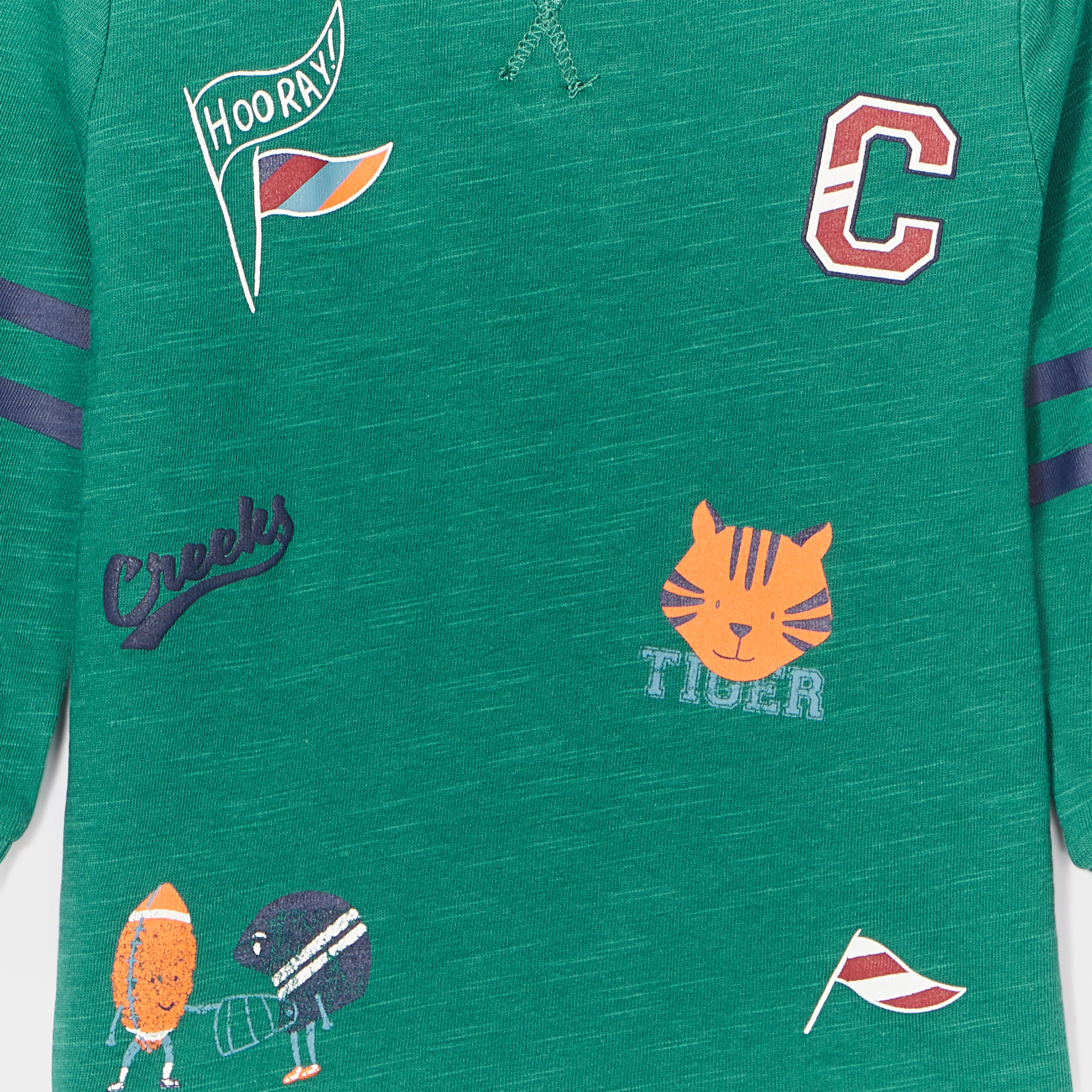 T-shirt col rond épaule boutonnée Creeks vert émeraude bébé garçon | La Halle