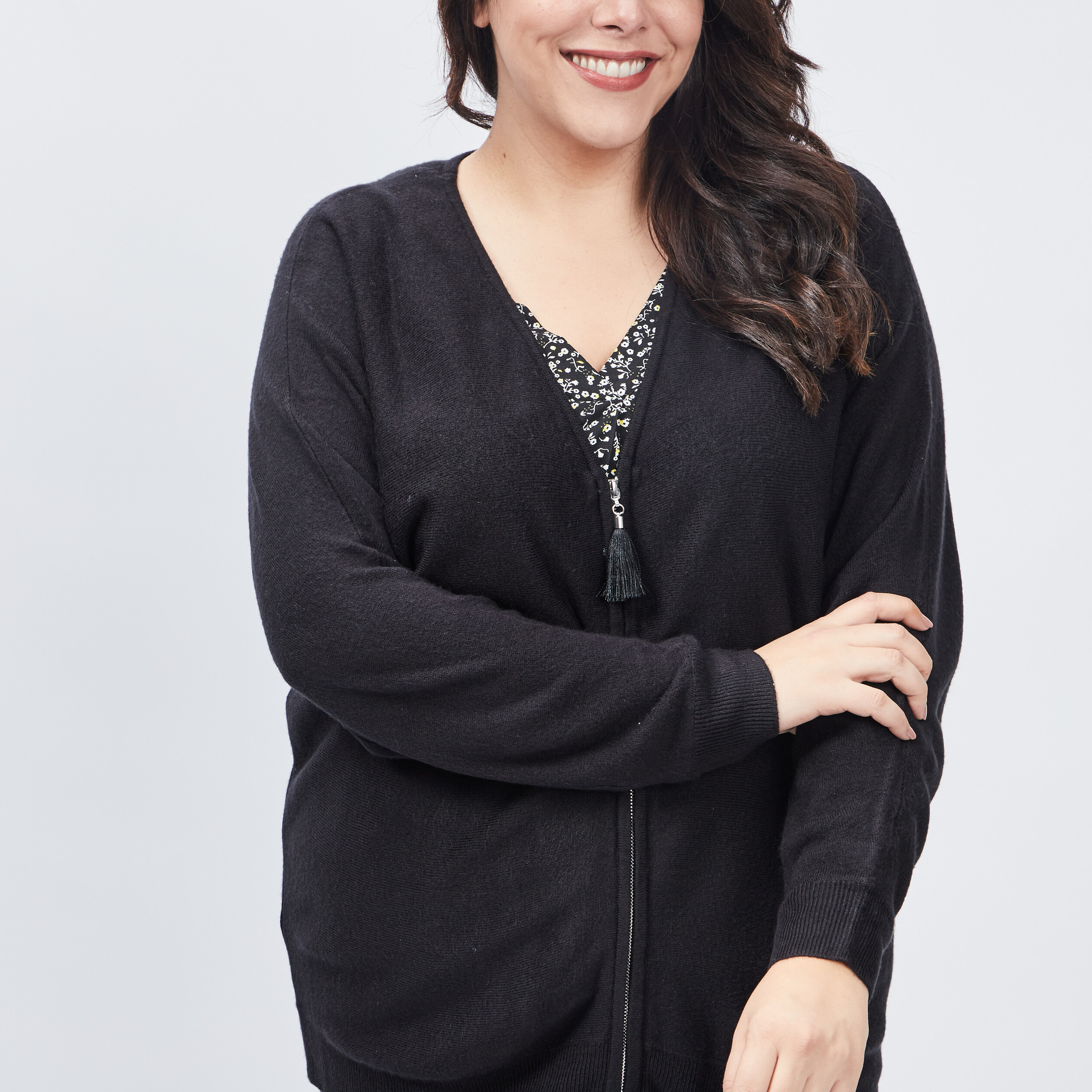 Gilet zippé grande taille noir femme grande taille | La Halle
