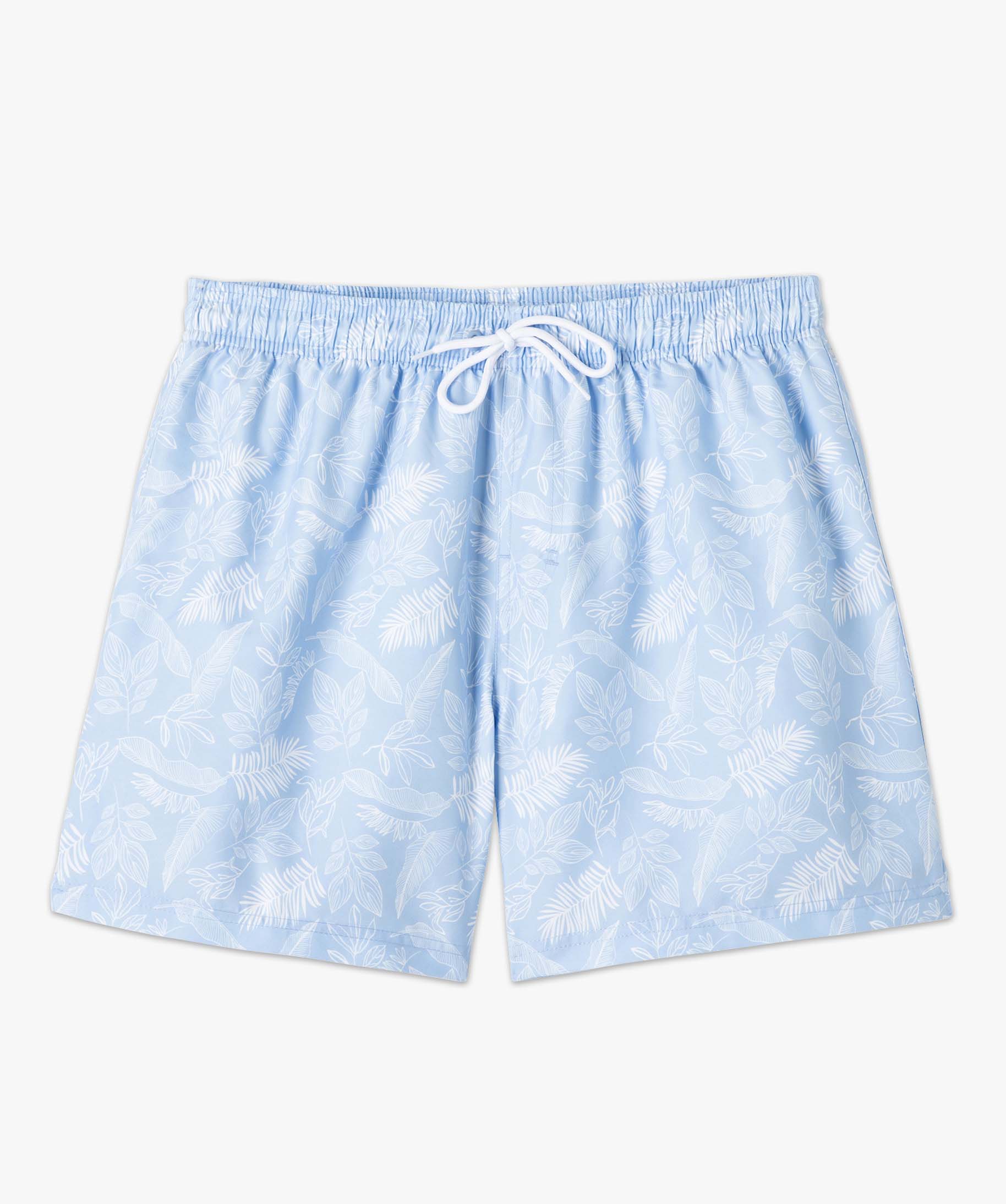 Short de bain homme pastel à imprimé feuillages bleu | GEMO
