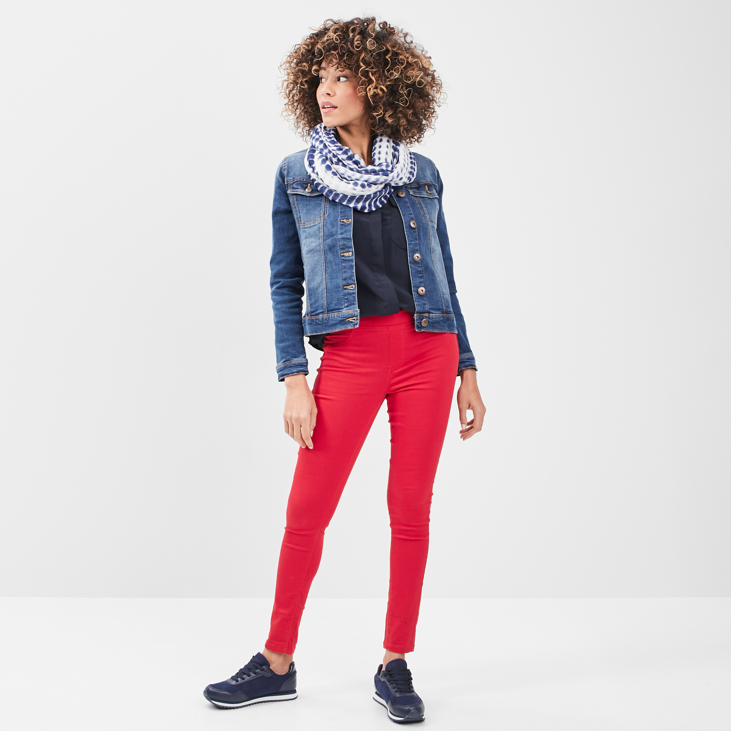 Veste droite en jean denim stone femme | La Halle