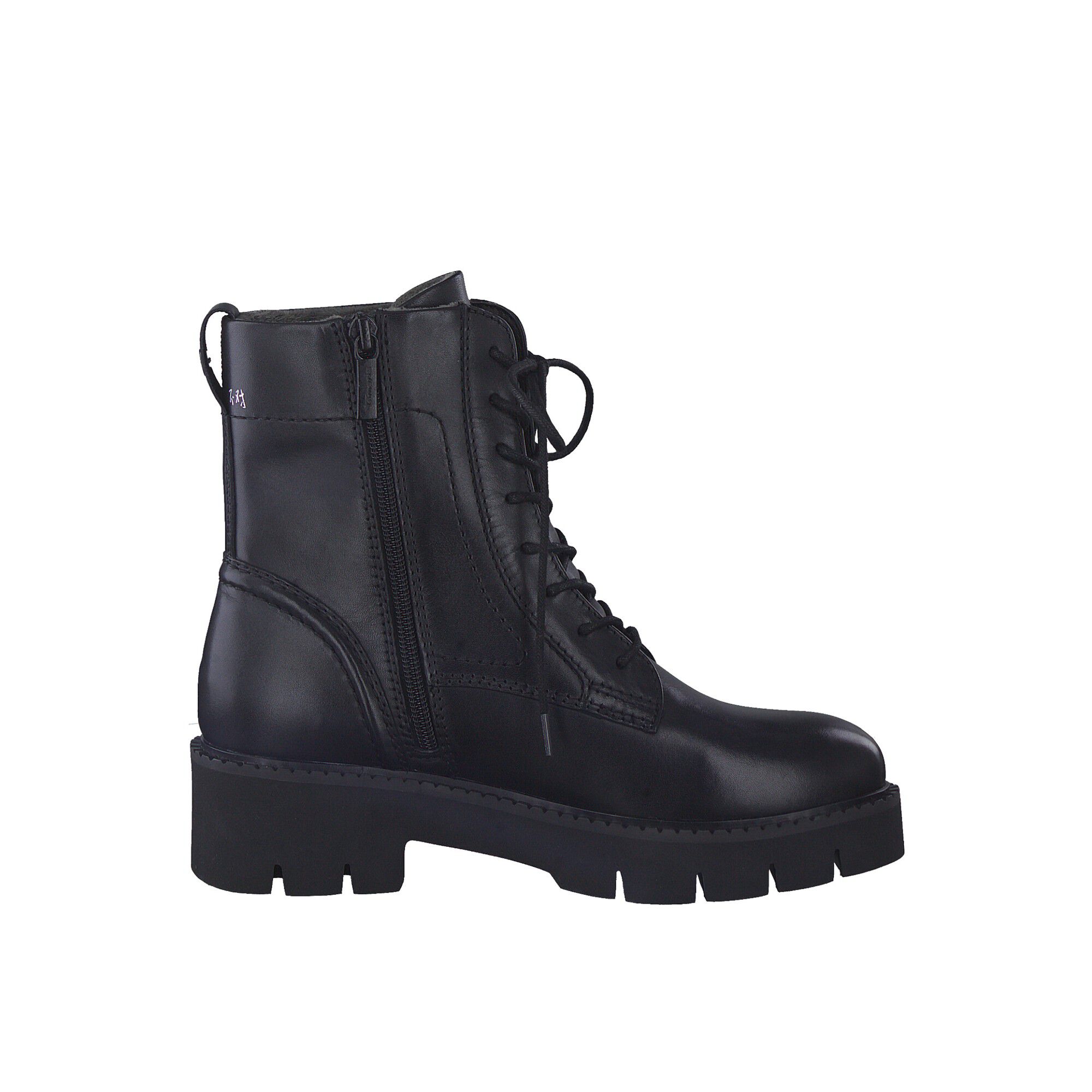 Bottines montantes lacets dessus cuir