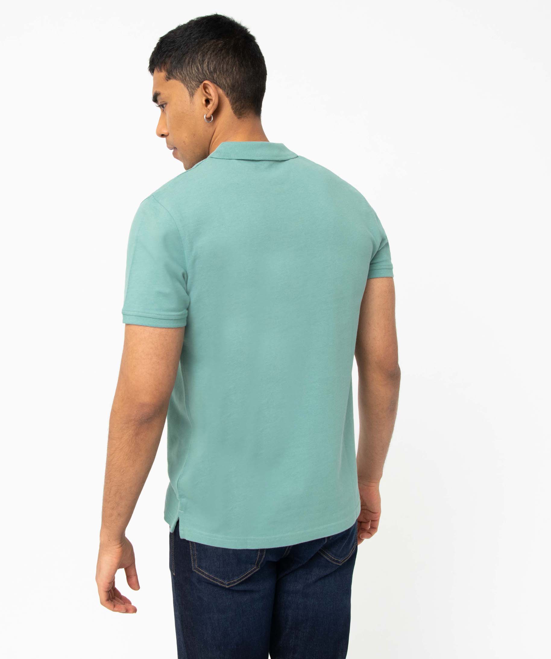 Polo homme à manches courtes en maille piquée vert | GEMO