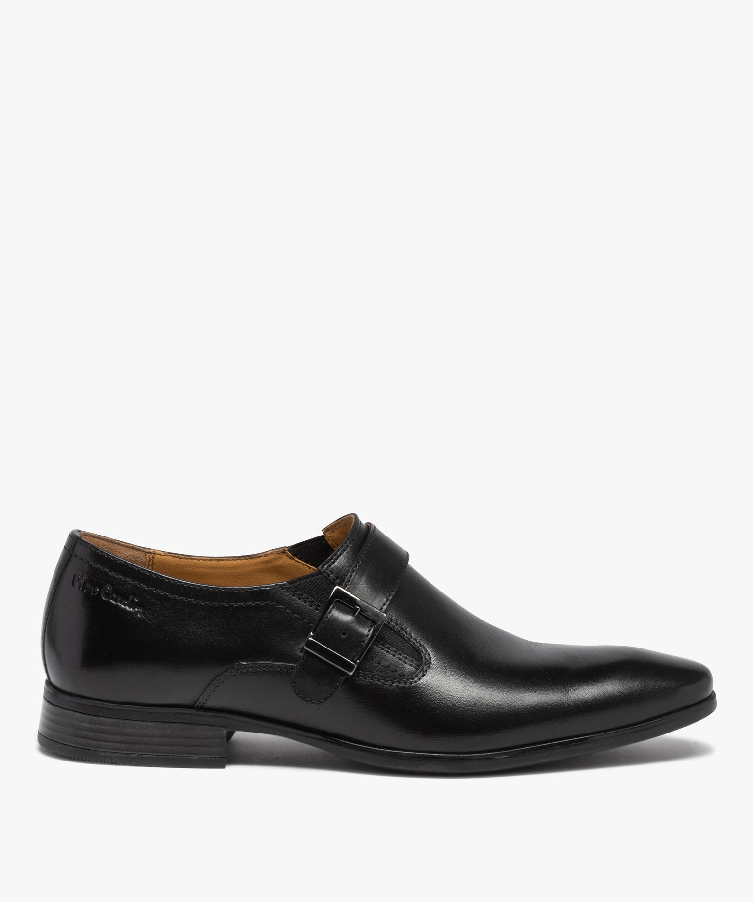 Derbies homme en cuir uni et bride à boucle – Pierre Cardin noir | GEMO