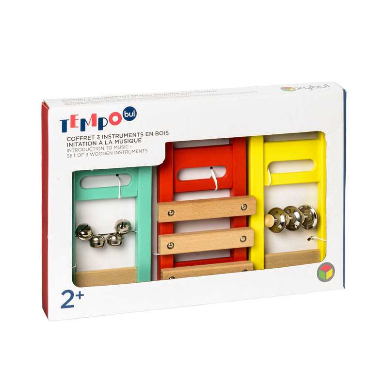 Coffret 3 instruments en bois initiation à la musique Oxybul