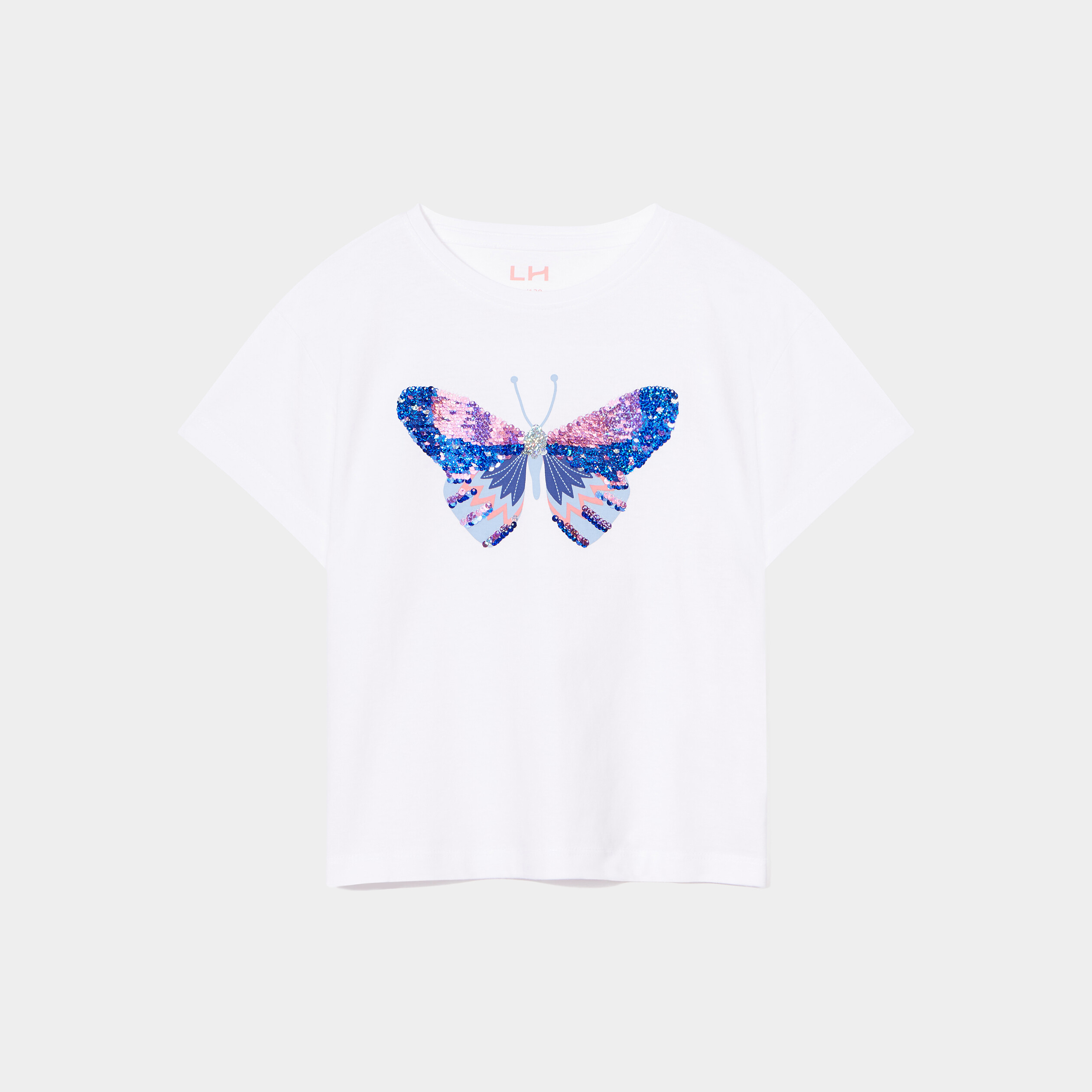 T-shirt sequins réversibles coton ivoire fille | La Halle
