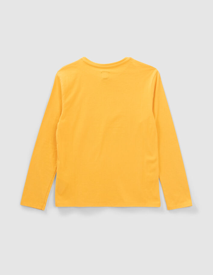 T-shirt jaune bio marquages typo garçon
