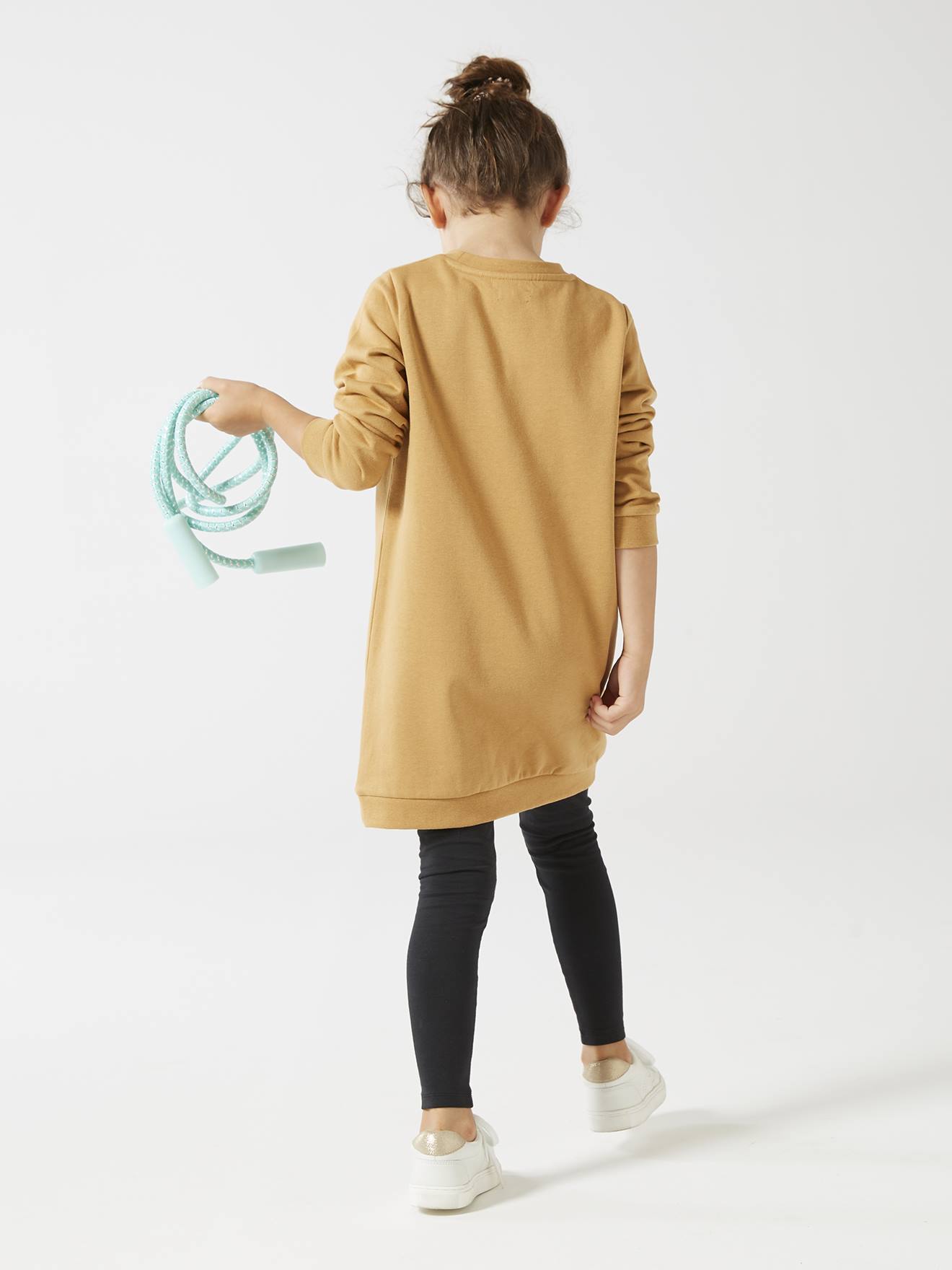 Robe Basics en molleton fille vert émeraude