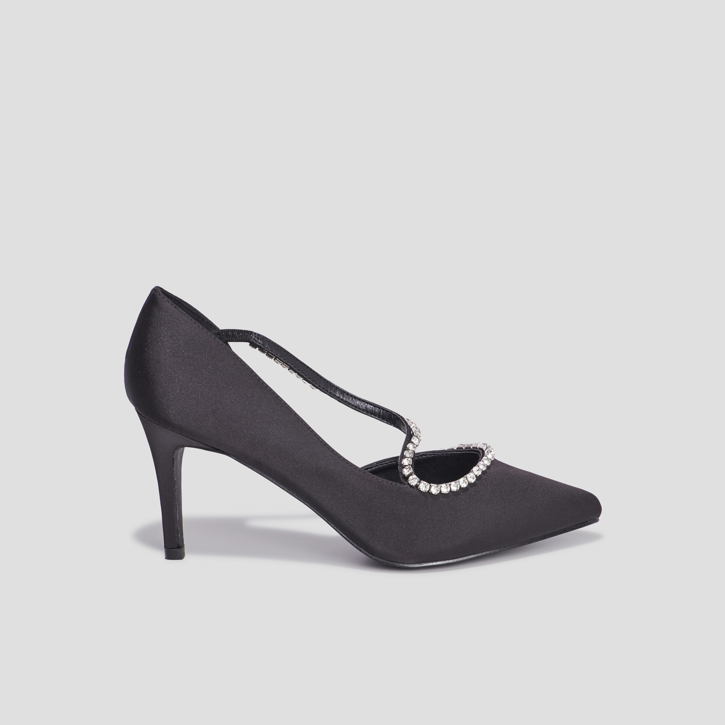 Escarpins brides à strass pied large noir femme | La Halle