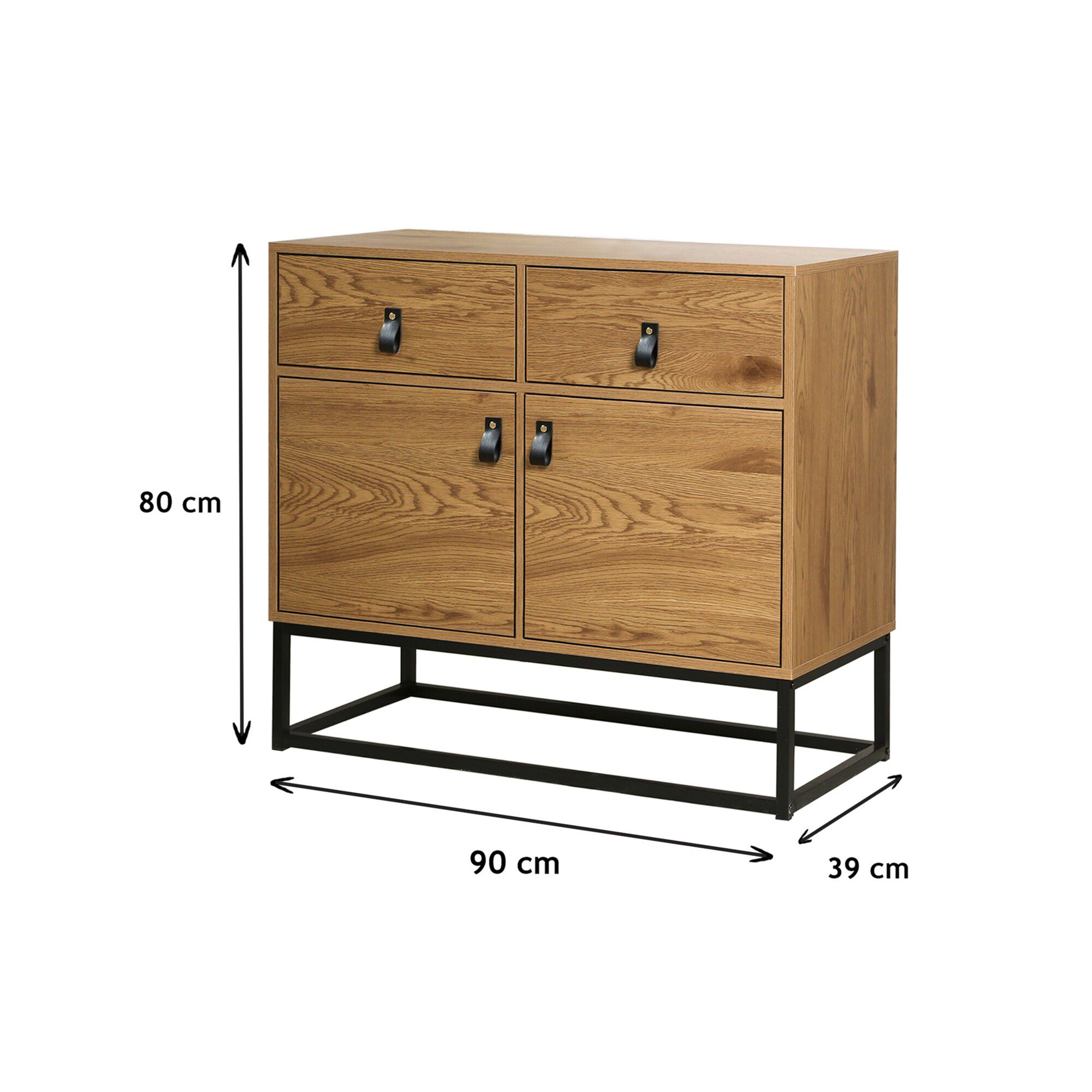 Commode STOCKIES style industriel 2 portes, 2 tiroirs