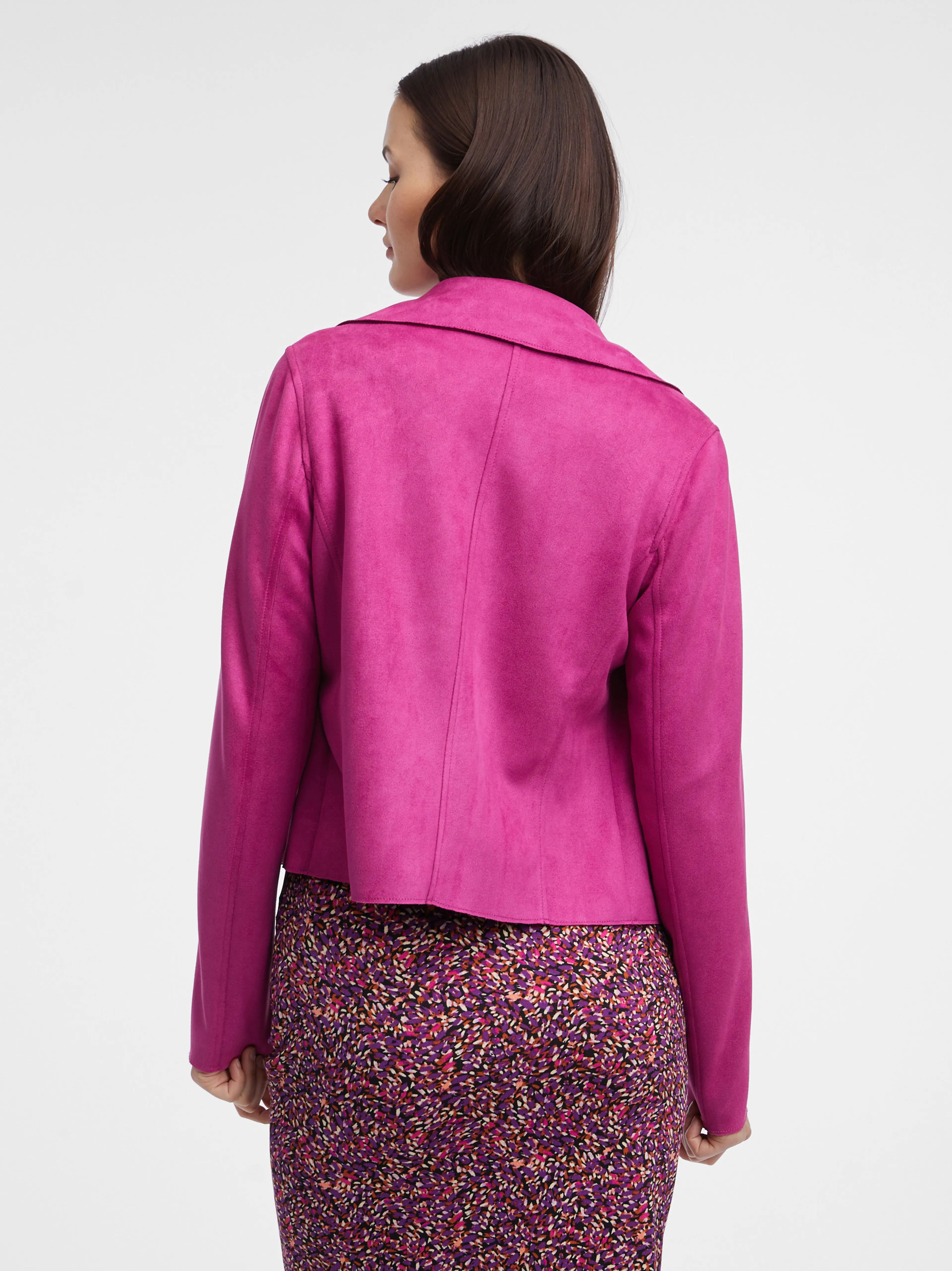 Rosa leichte Damenjacke aus Wildleder ORSAY
