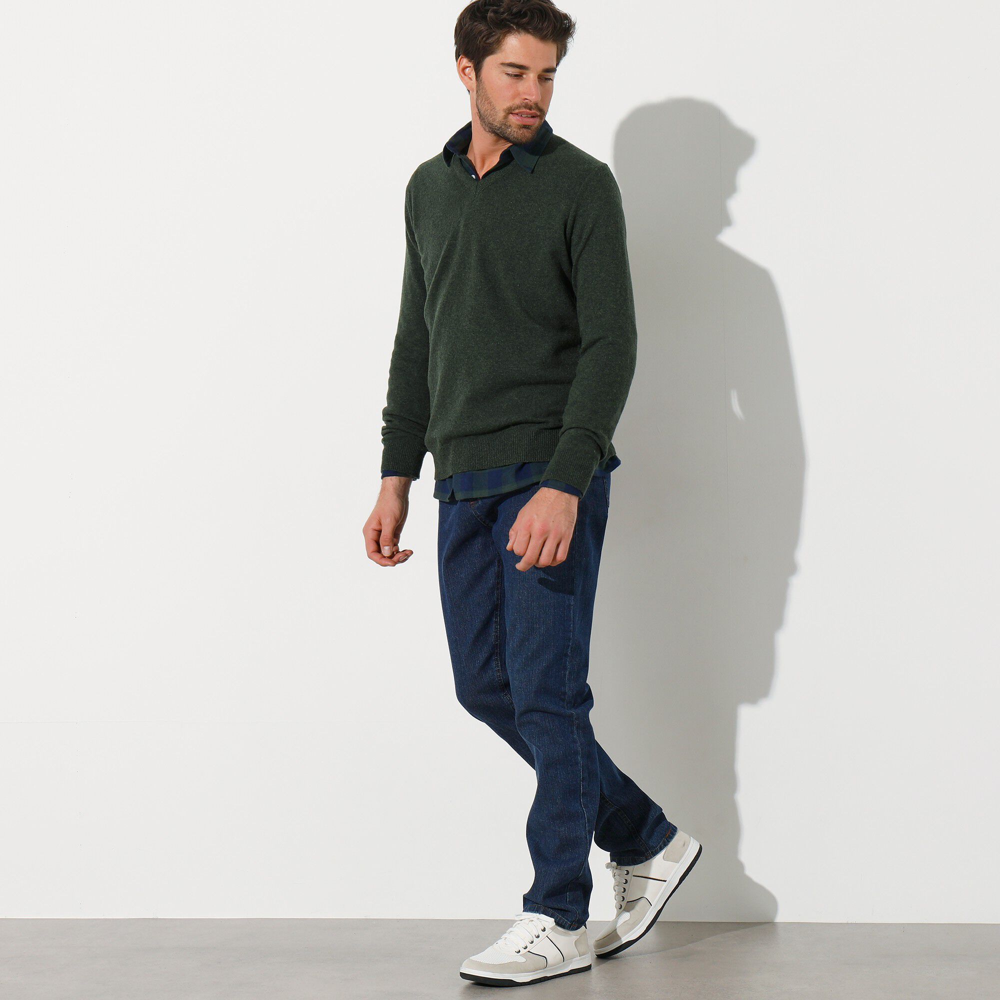 Pull col V 80% laine